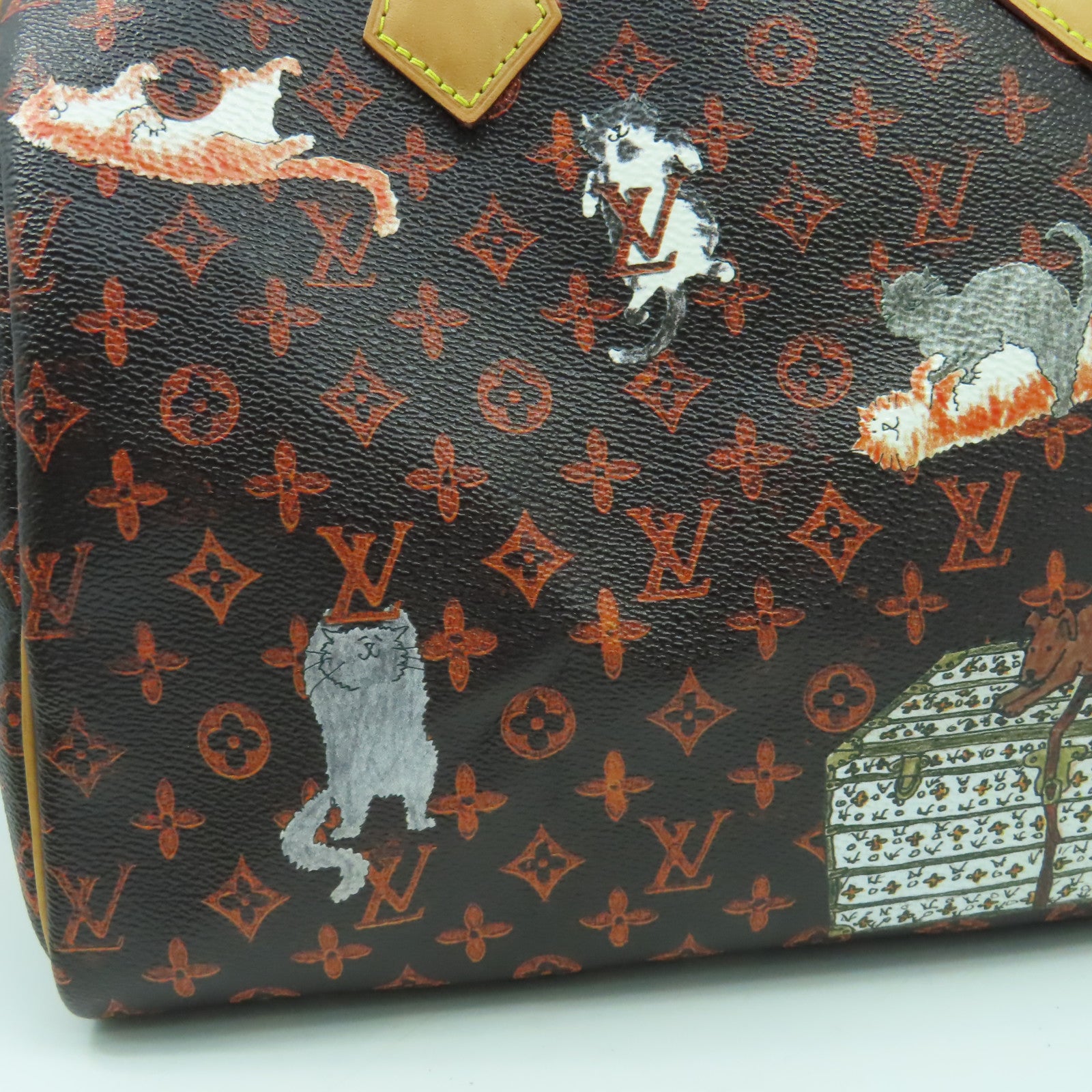 LOUIS VUITTON Monogram Grace Coddngton CatogramSpeedy 30 Band金扣手挽肩背兩用袋啡色