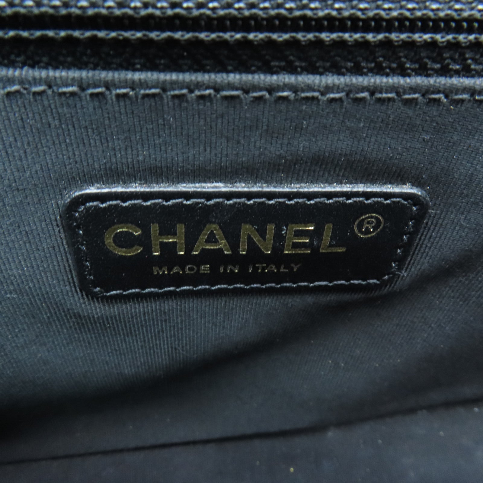 CHANEL Diamond Sheepskin Leather Boy 28cm Gold Buckle Shoulder Bag Black