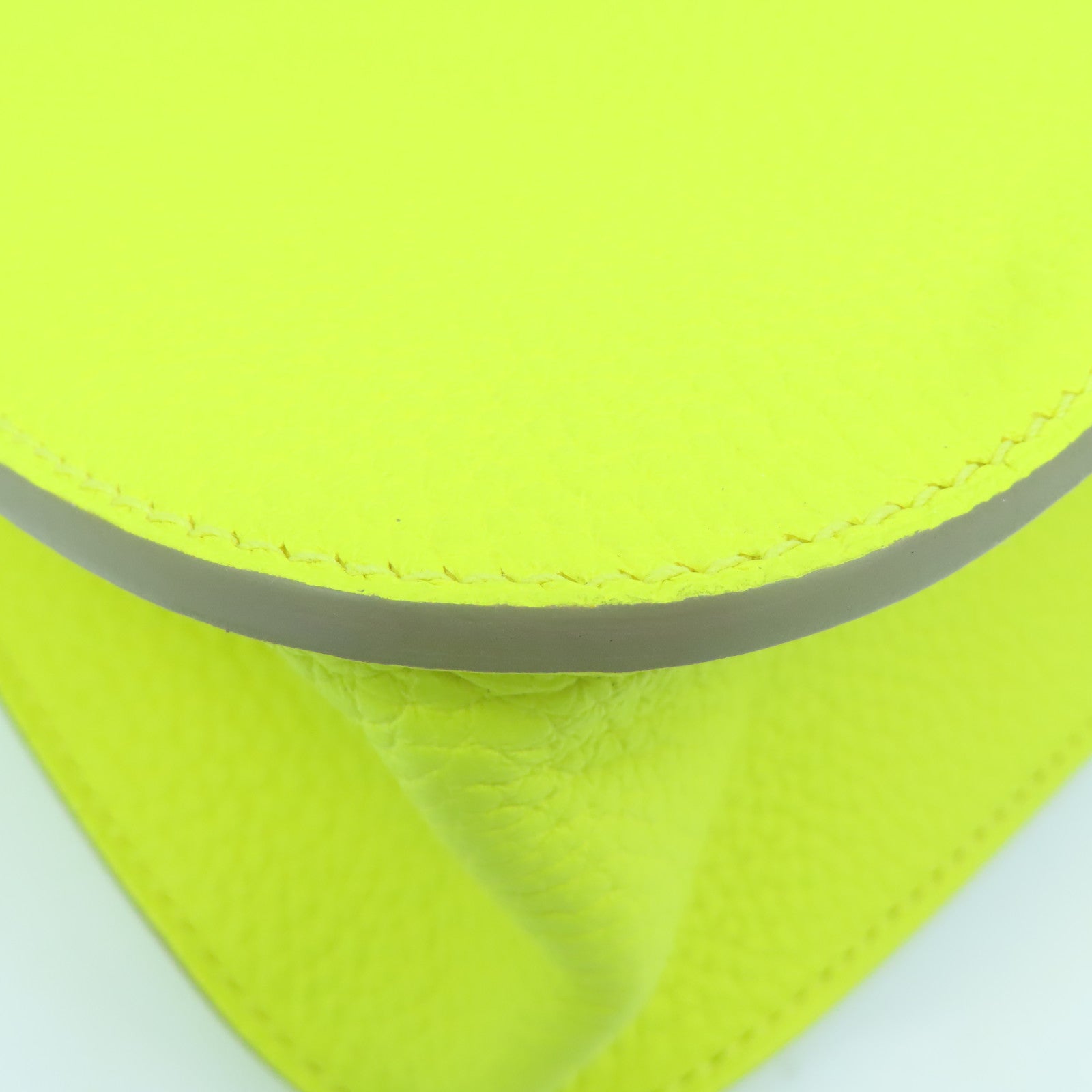 HERMES Clemence皮革Halzan 25银扣肩背袋Lime黄色