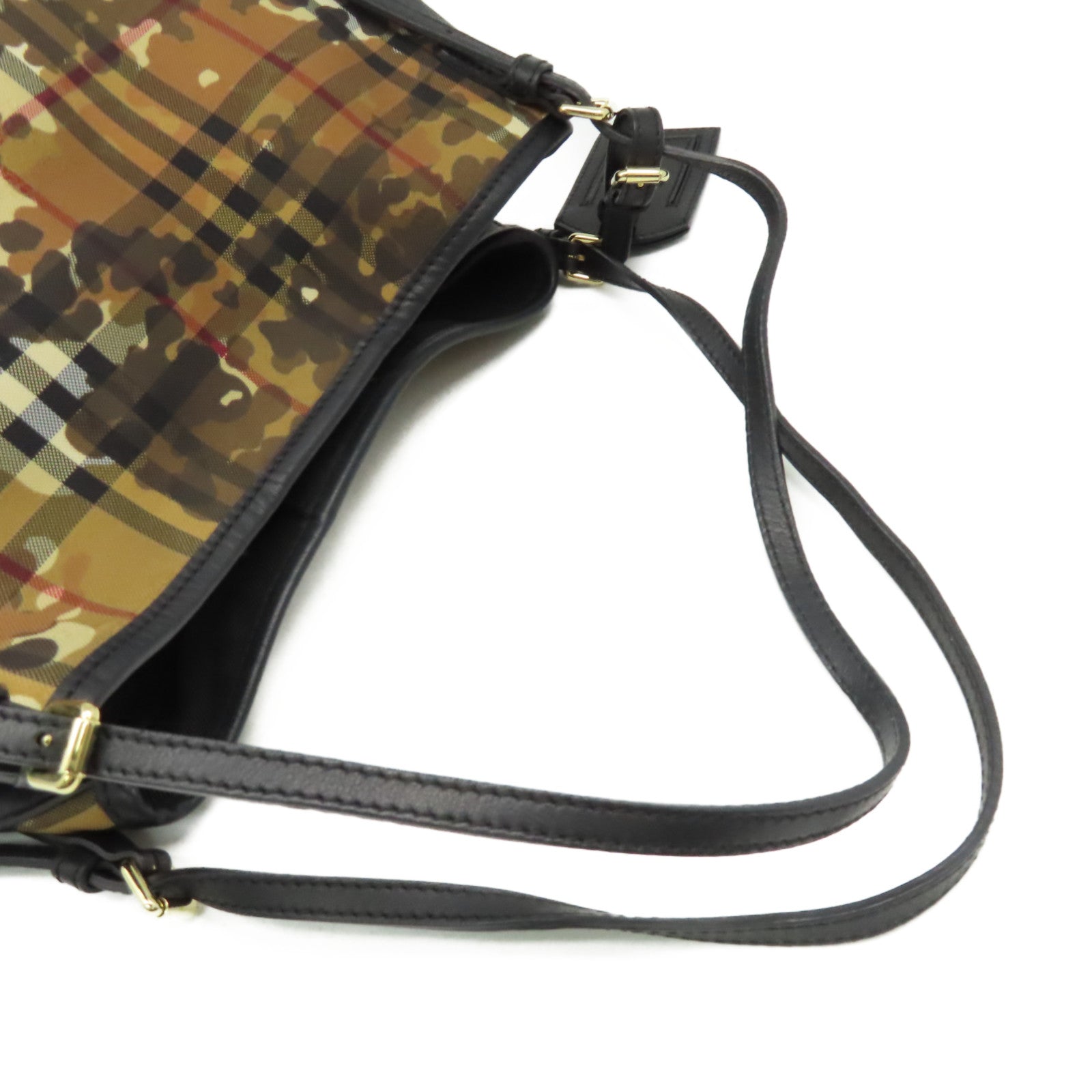 BURBERRY 帆布Shoulder Bag肩背袋啡色/黑色