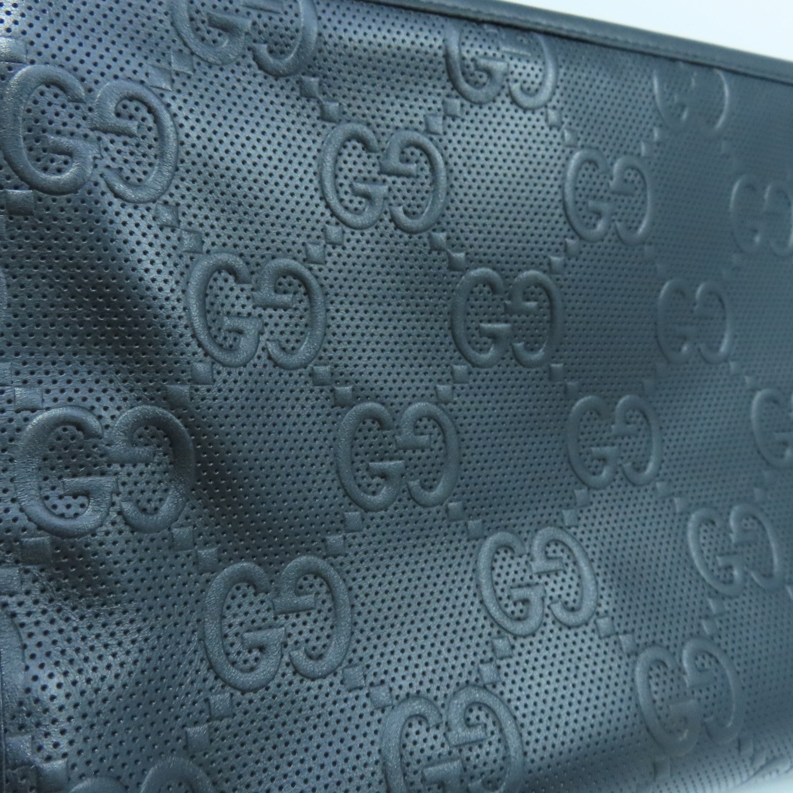 GUCCI Leather Comparison Clutch Bag Silver Buckle Black