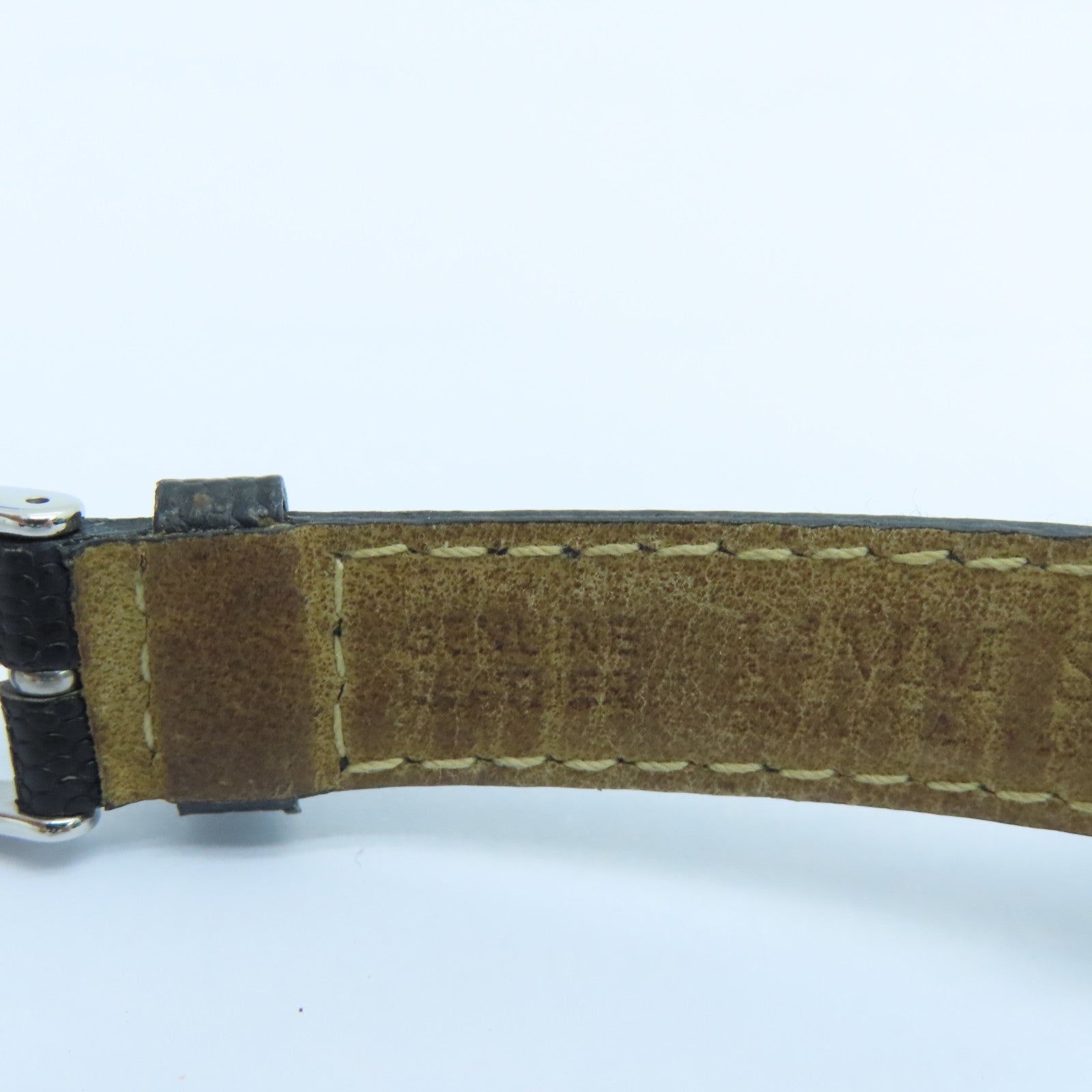GUCCI 不锈钢/皮革带手表石英机芯黑色