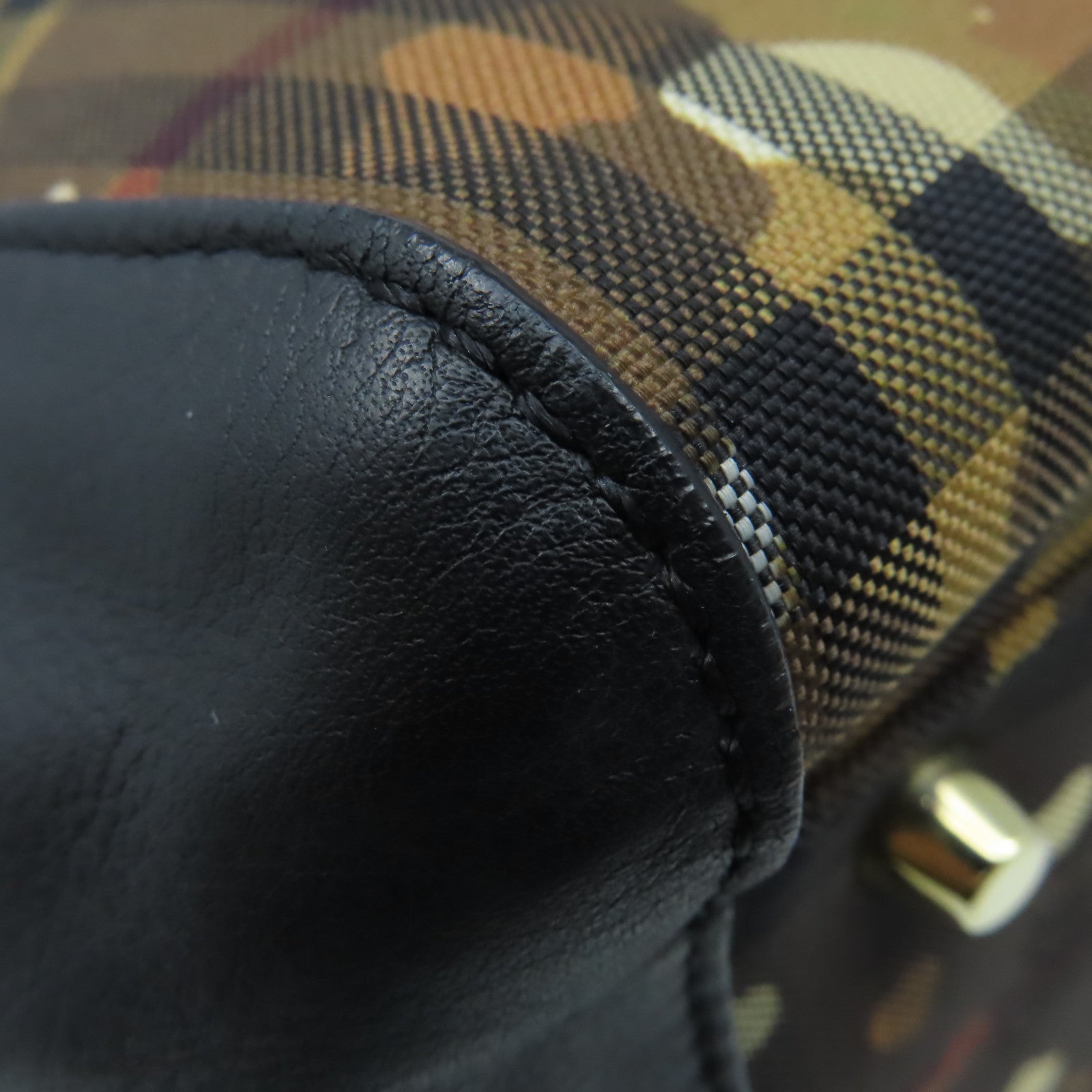BURBERRY 帆布Shoulder Bag肩背袋啡色/黑色