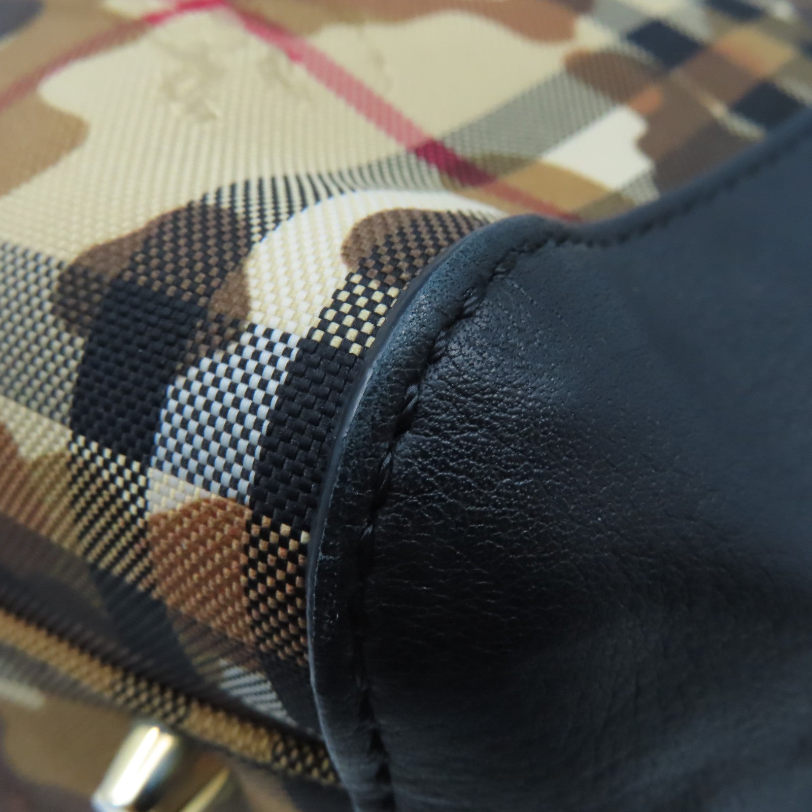 BURBERRY 帆布Shoulder Bag肩背袋啡色/黑色