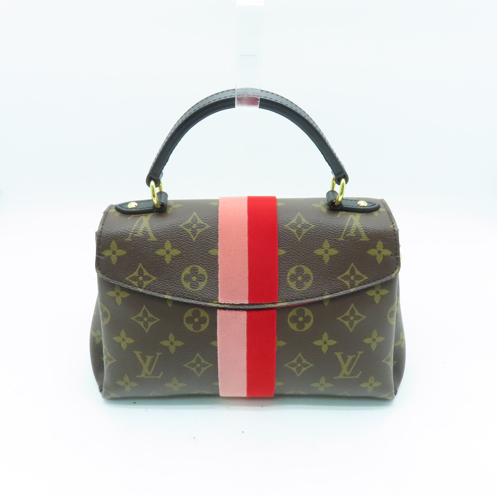 LOUIS VUITTON Monogram Georges BB金扣手挽肩背兩用袋棕色/紅色/粉紅色