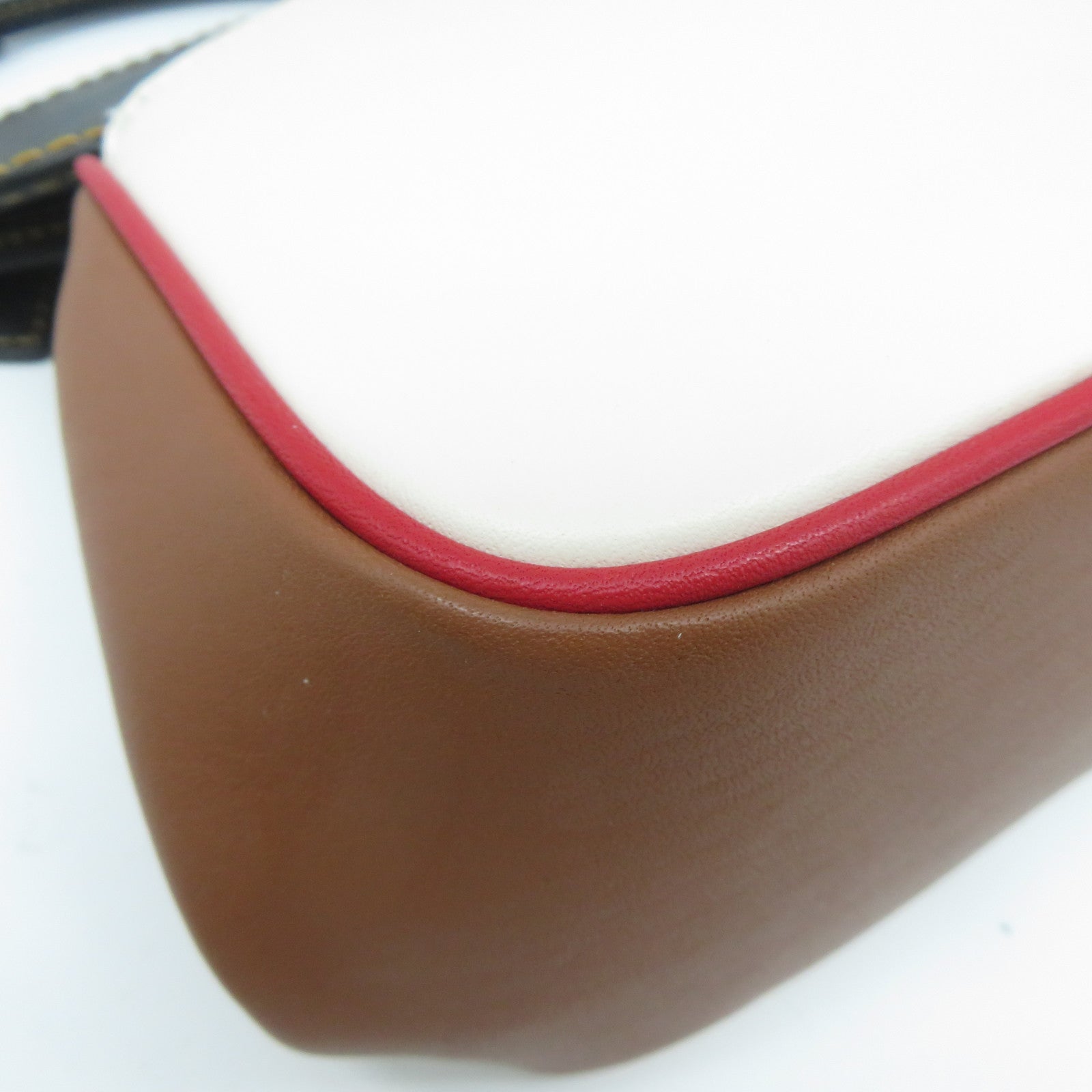 COACH 牛皮皮革Disney Mickey x Keith Haring UFO金扣手挽肩背兩用袋啡色/白色