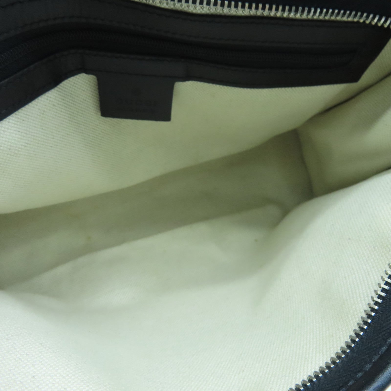 GUCCI Leather Comparison Clutch Bag Silver Buckle Black