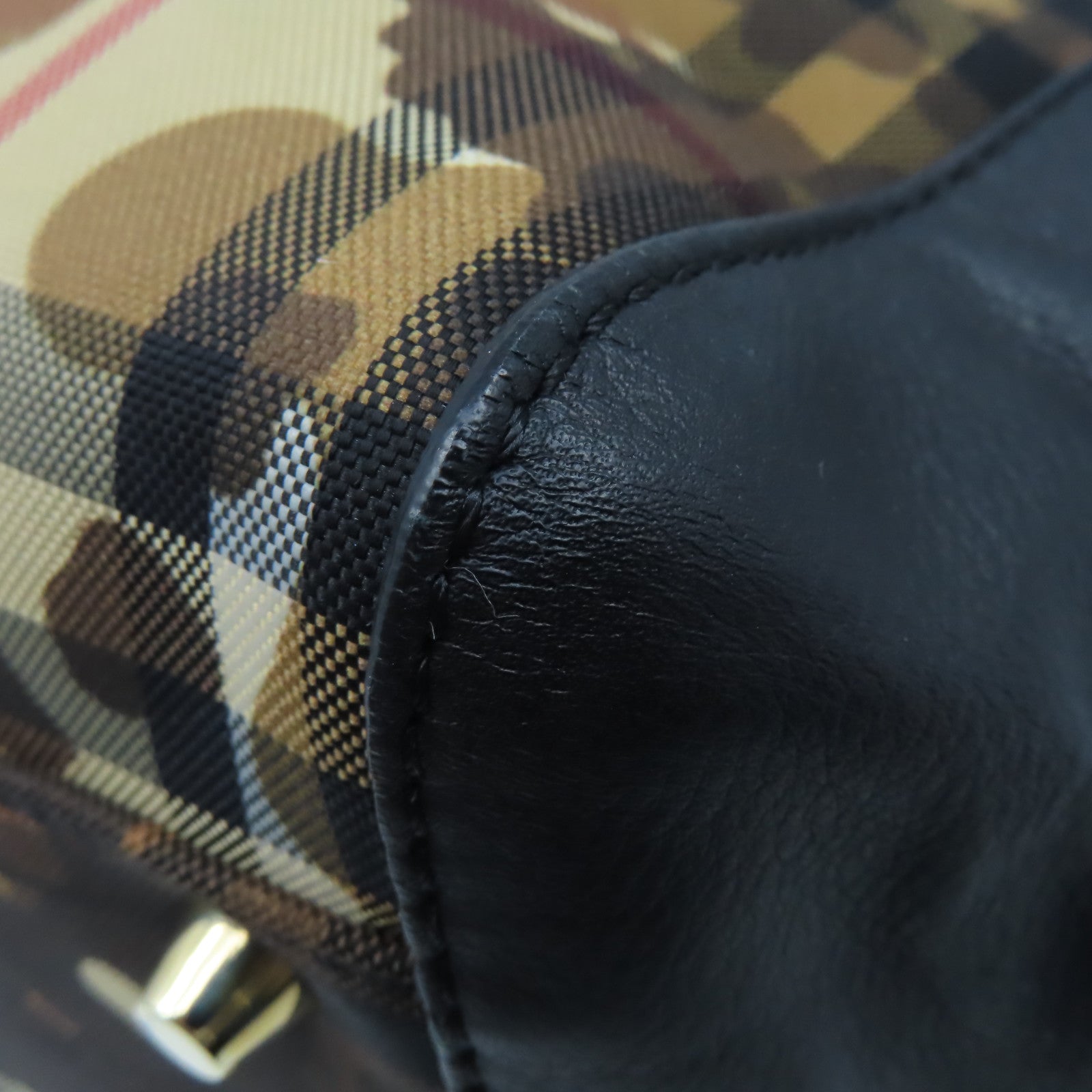 BURBERRY 帆布Shoulder Bag肩背袋啡色/黑色