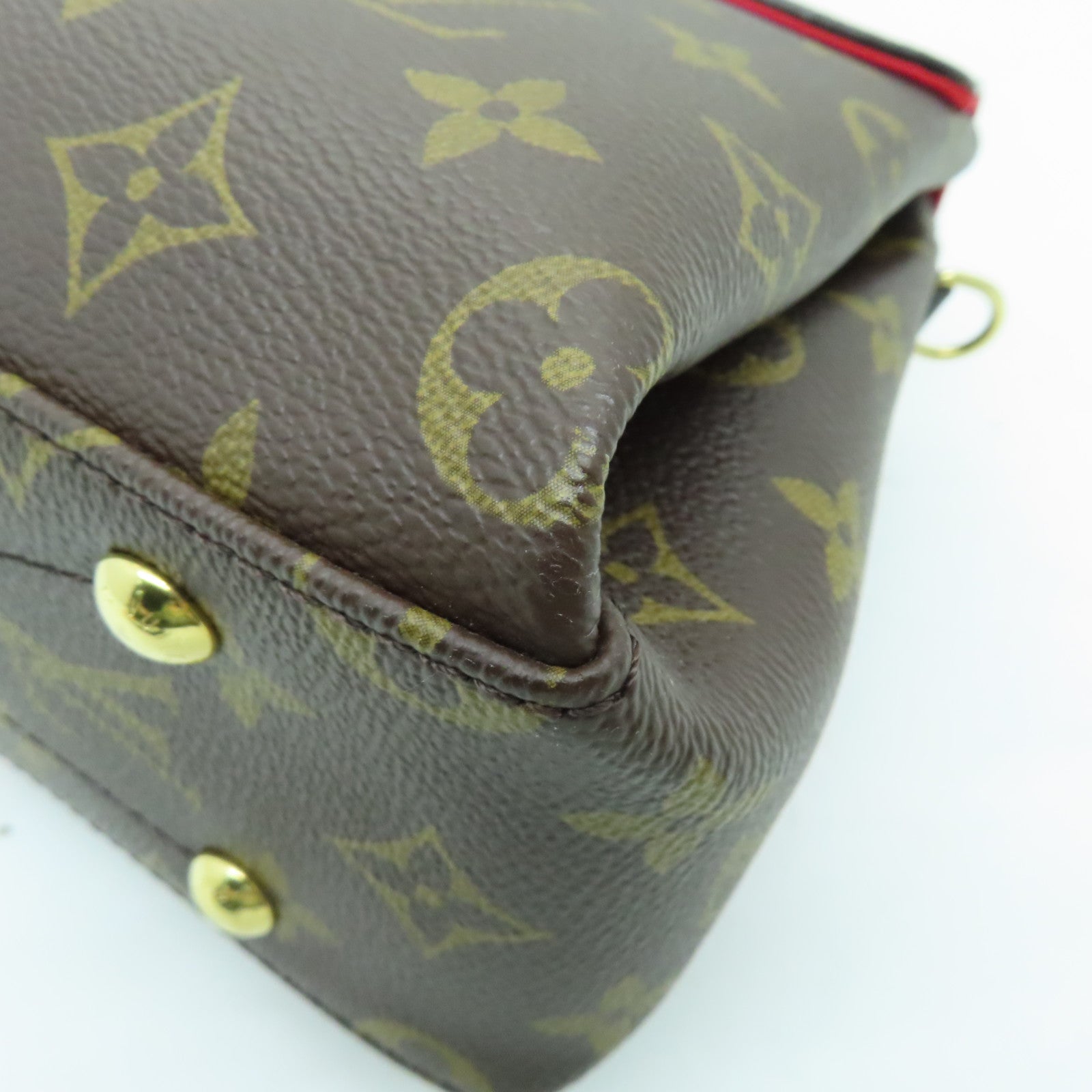 LOUIS VUITTON Monogram Georges BB金扣手挽肩背兩用袋棕色/紅色/粉紅色
