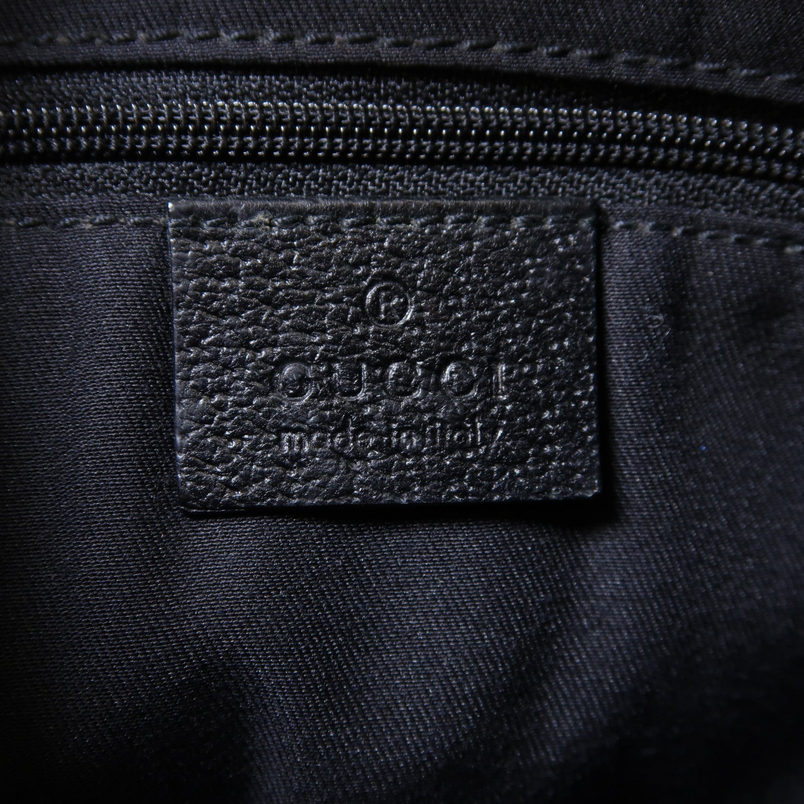 GUCCI 帆布Shoulder Bag銀扣肩背袋黑色