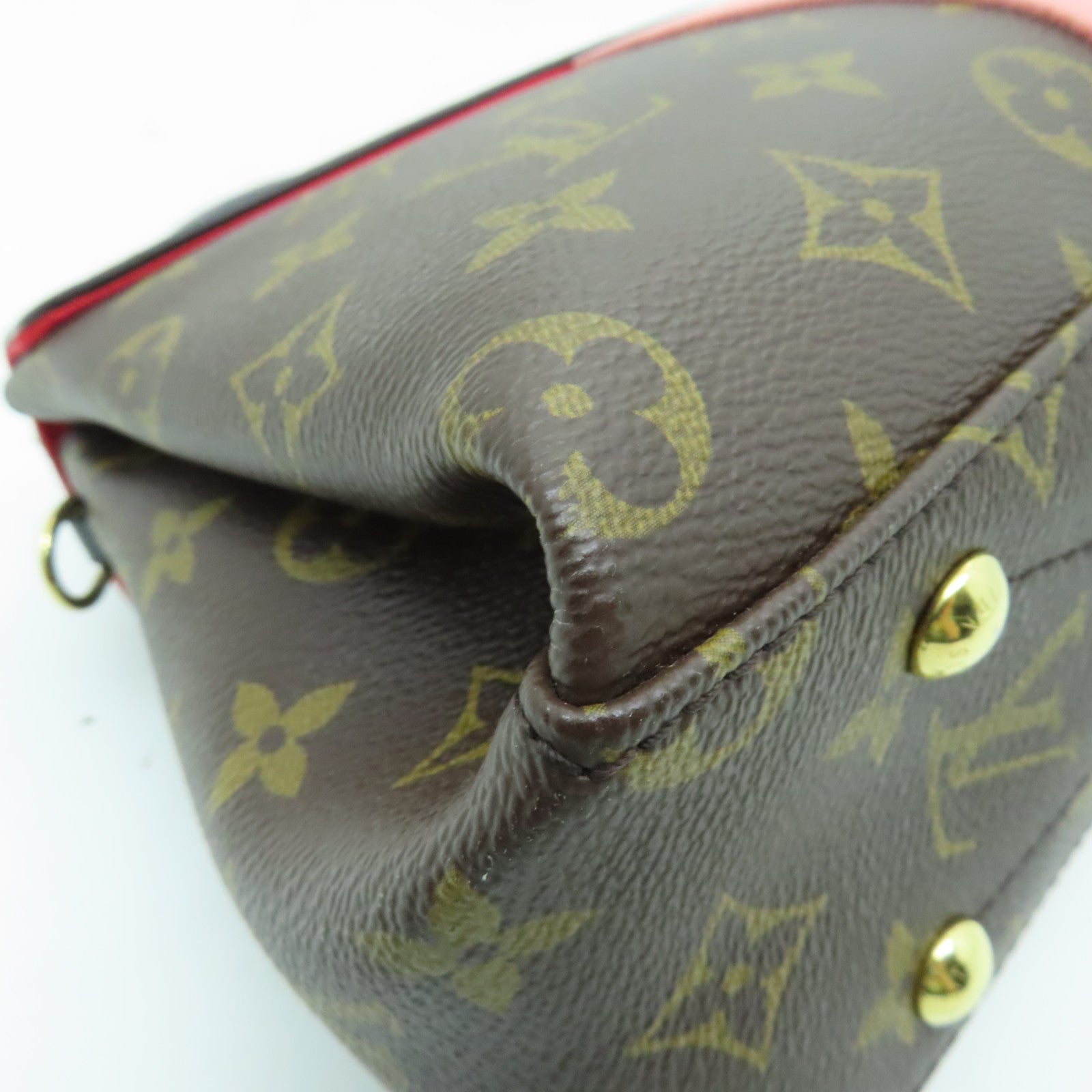 LOUIS VUITTON Monogram Georges BB金扣手挽肩背兩用袋棕色/紅色/粉紅色