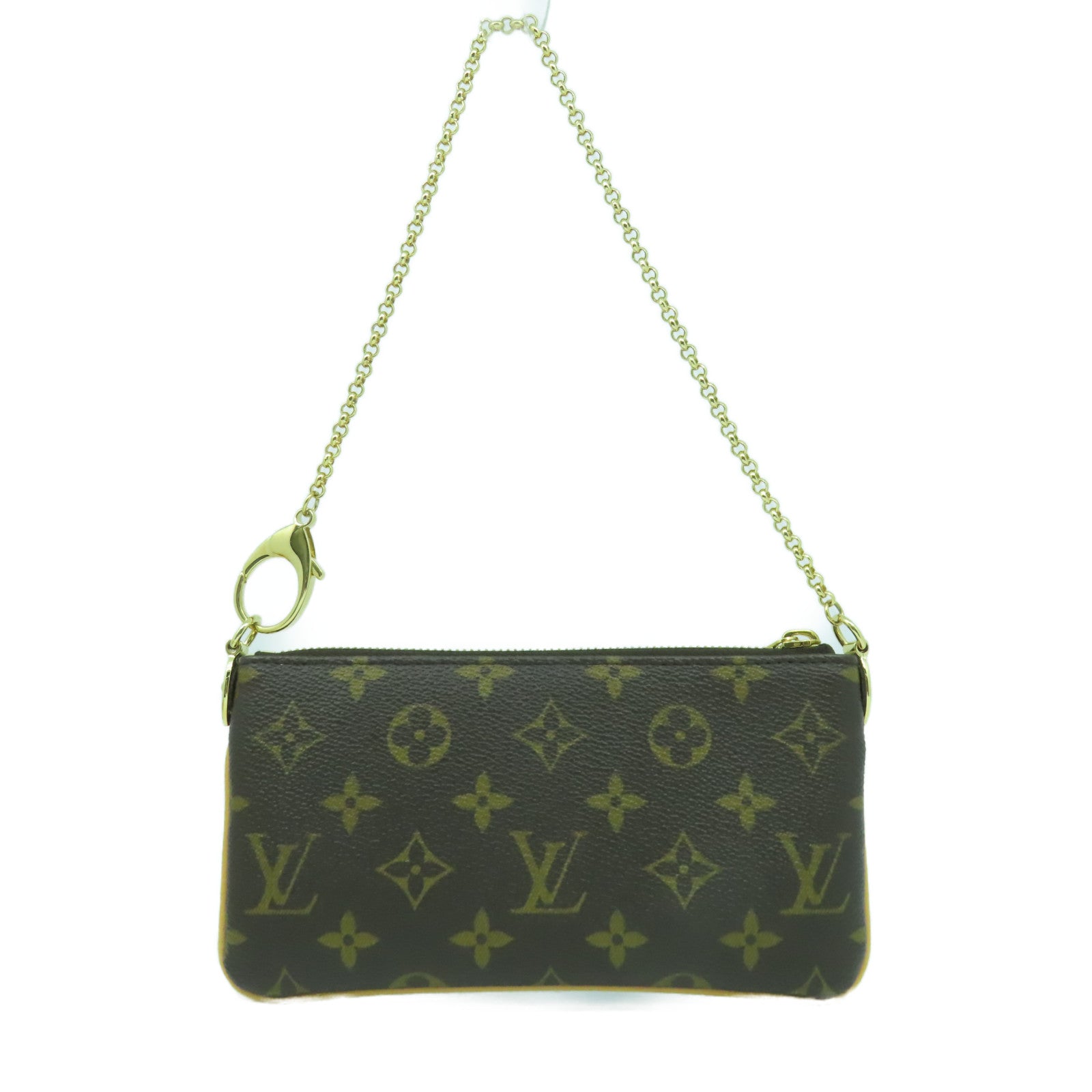 LOUIS VUITTON Monogram Pochette Milla金扣手挽肩背兩用袋啡色