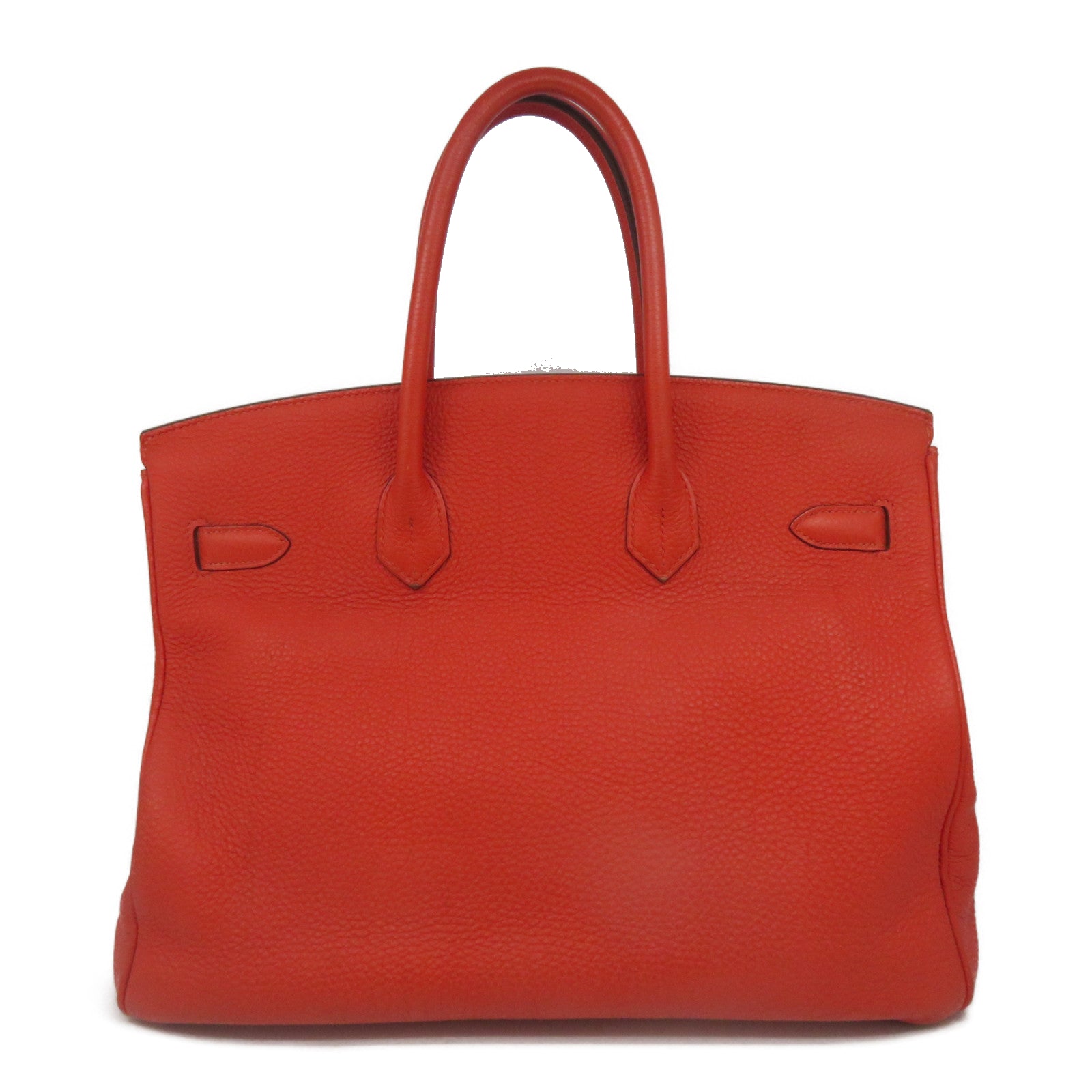 HERMES 【激減優惠】Togo皮革Birkin 35銀扣手挽袋紅色/Geranium
