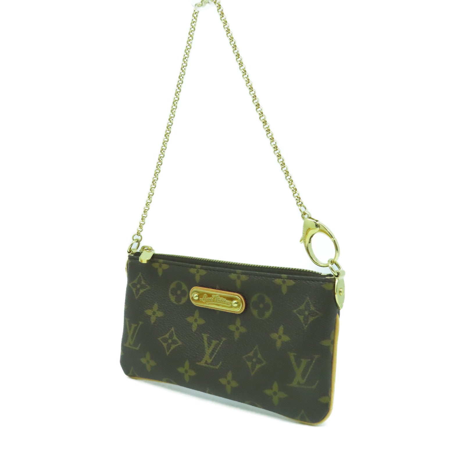 LOUIS VUITTON Monogram Pochette Milla金扣手挽肩背兩用袋啡色