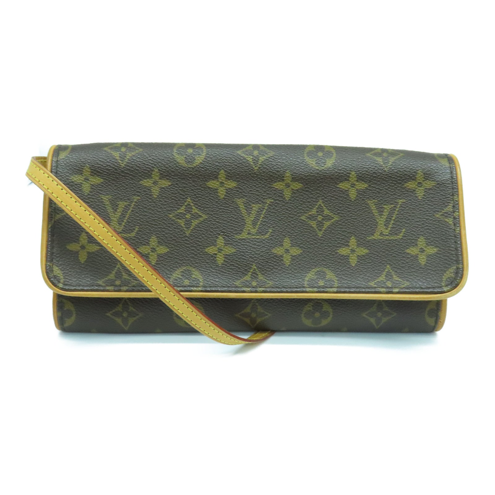 LOUIS VUITTON Monogram Pochette Twin GM金扣肩背袋啡色