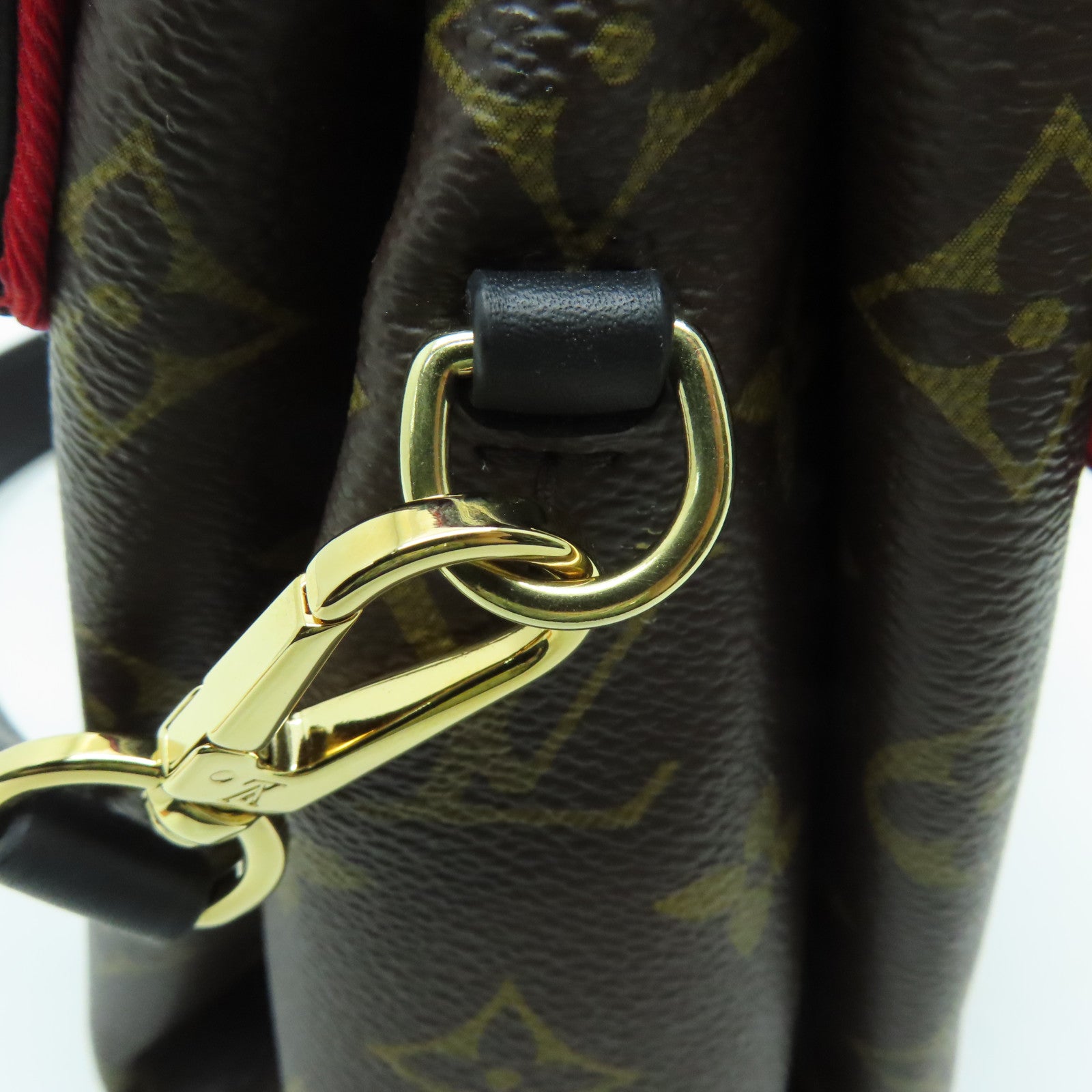 LOUIS VUITTON Monogram Georges BB金扣手挽肩背兩用袋棕色/紅色/粉紅色