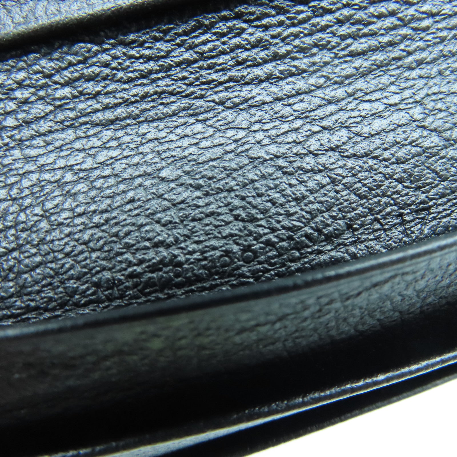 SAINT LAURENT Calfskin Leather Wallet Gold Buckle Wallet Black