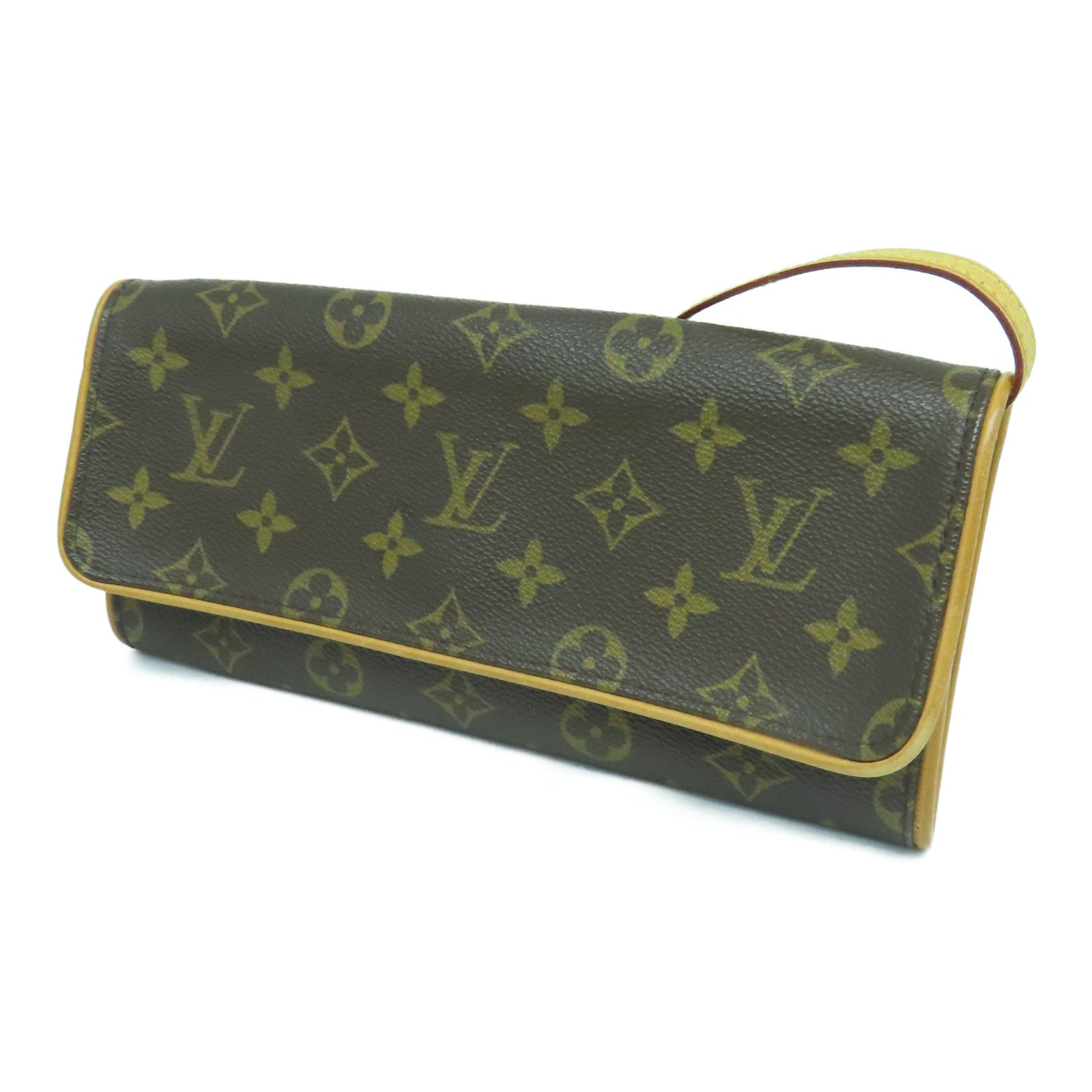 LOUIS VUITTON Monogram Pochette Twin GM金扣肩背袋啡色