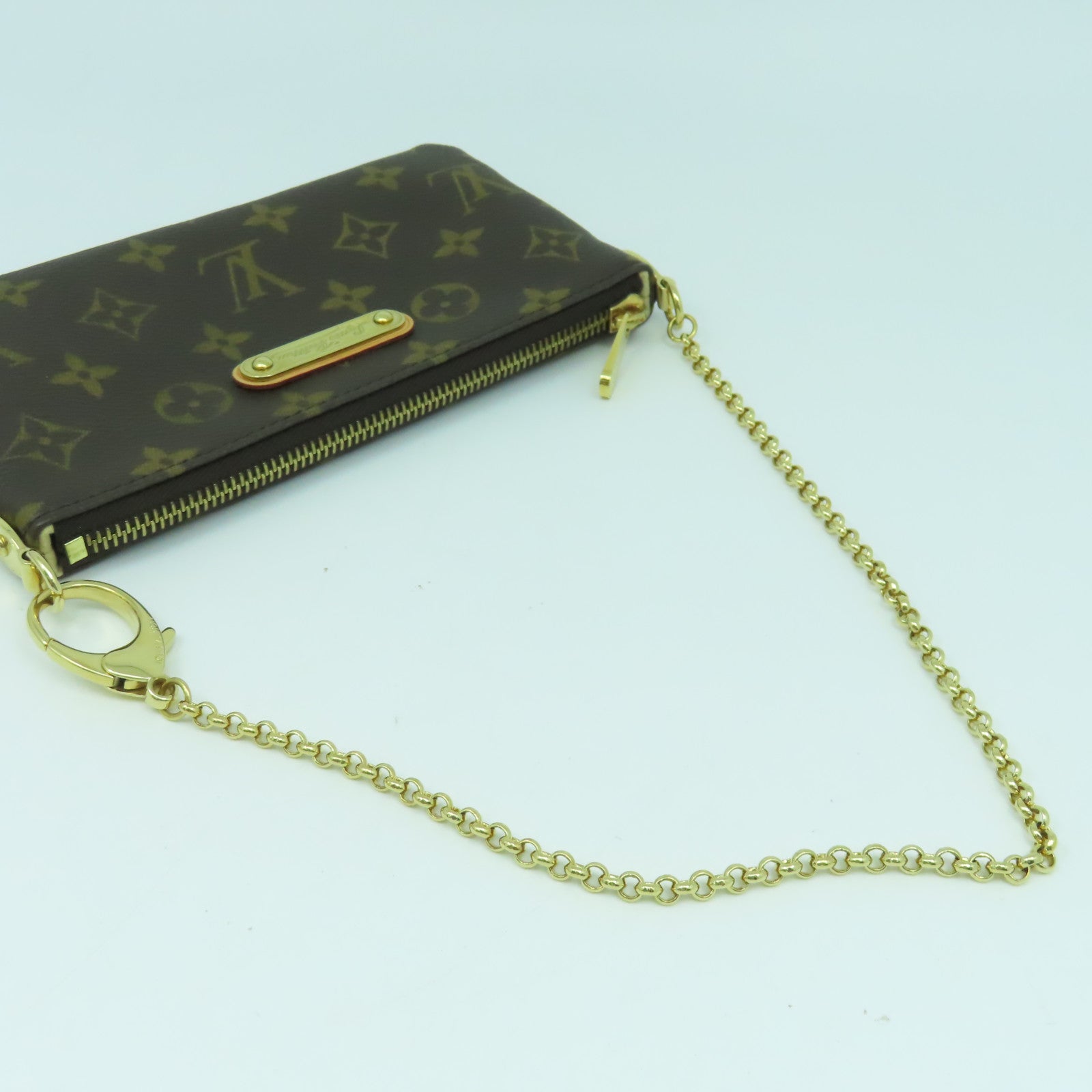 LOUIS VUITTON Monogram Pochette Milla金扣手挽肩背兩用袋啡色