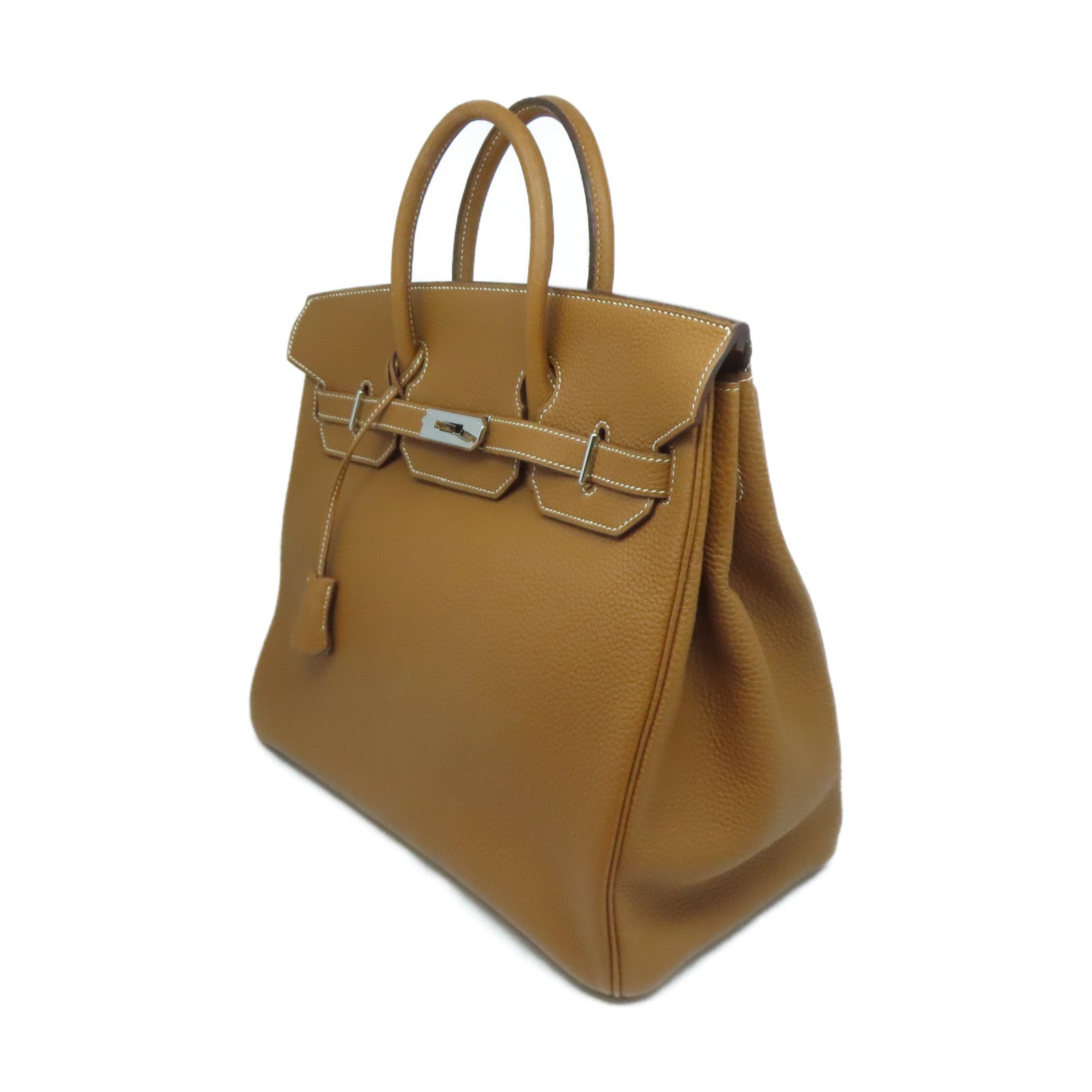 HERMES Togo皮革Haut a Courroies 32銀扣手挽袋啡色