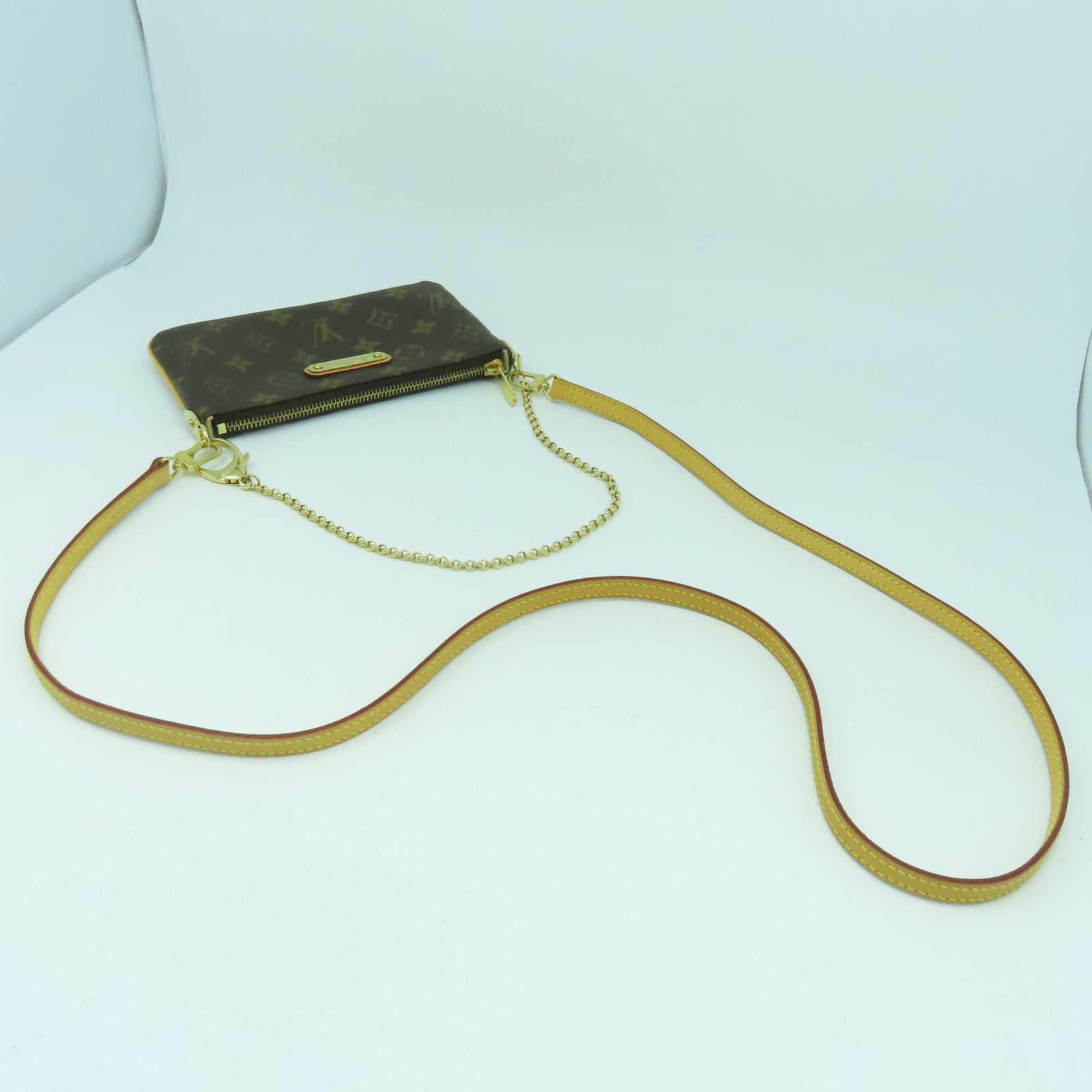 LOUIS VUITTON Monogram Pochette Milla金扣手挽肩背兩用袋啡色