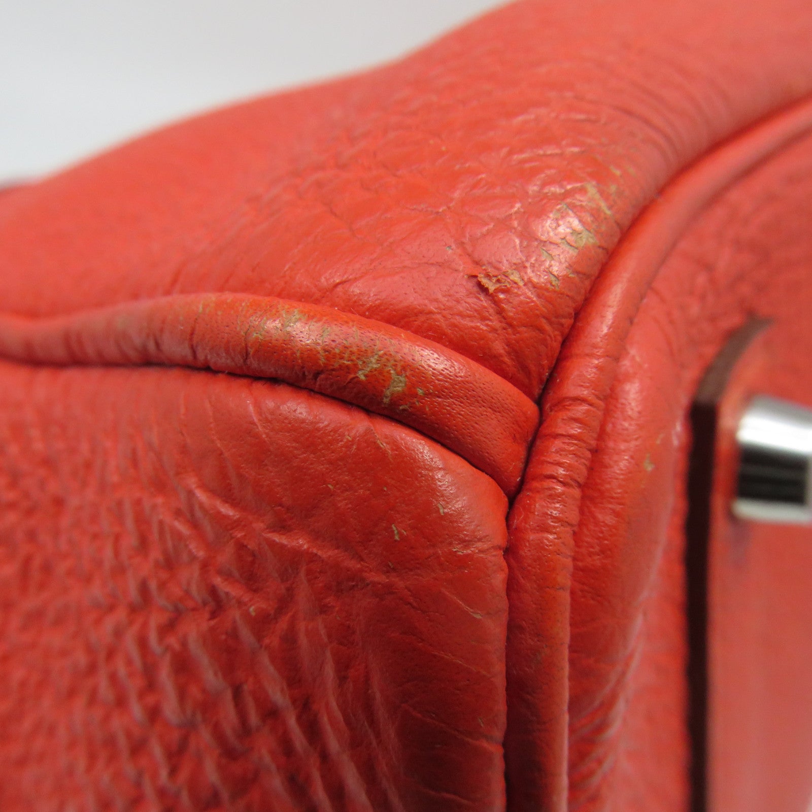 HERMES 【激減優惠】Togo皮革Birkin 35銀扣手挽袋紅色/Geranium