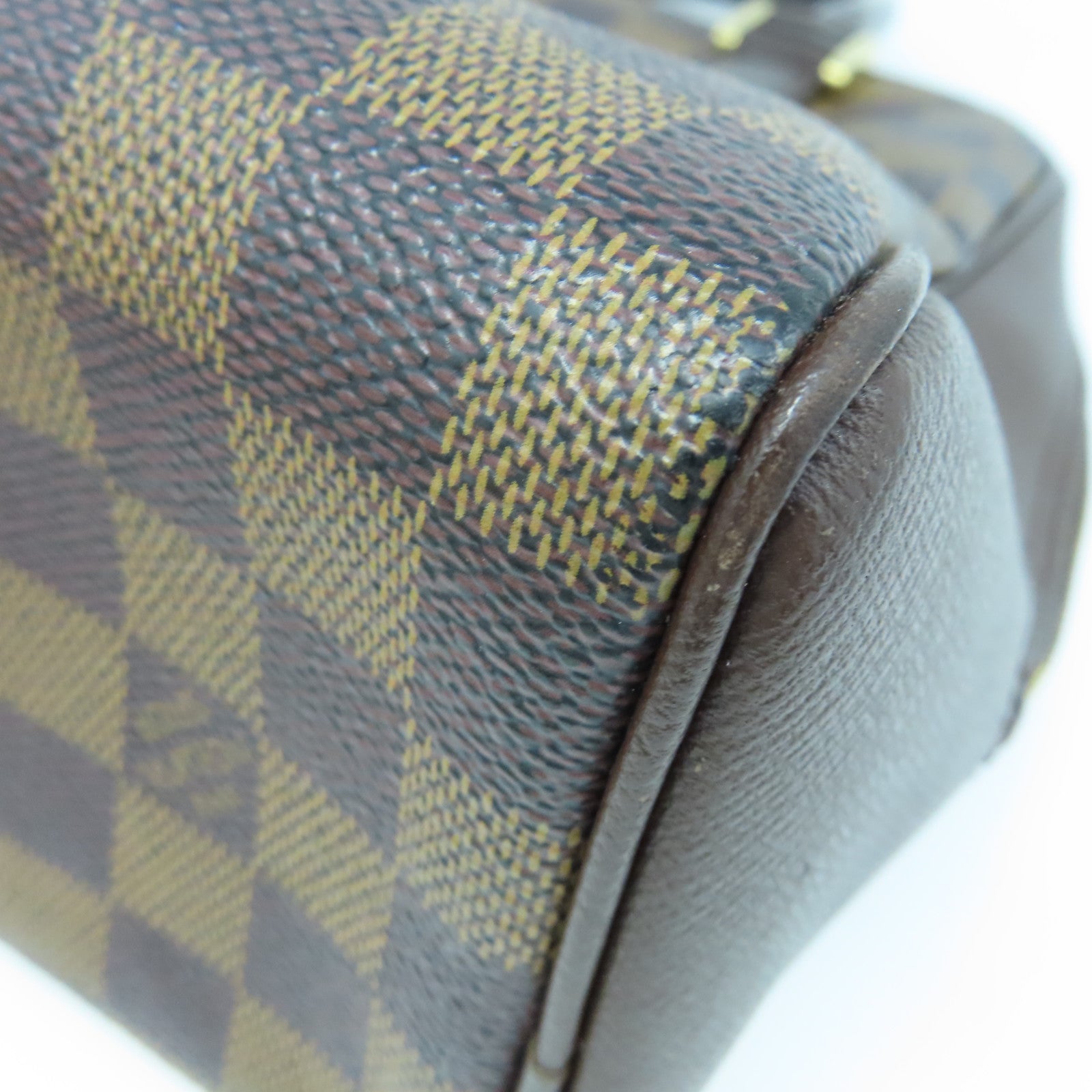 LOUIS VUITTON Damier Brera gold buckle handle bag brown