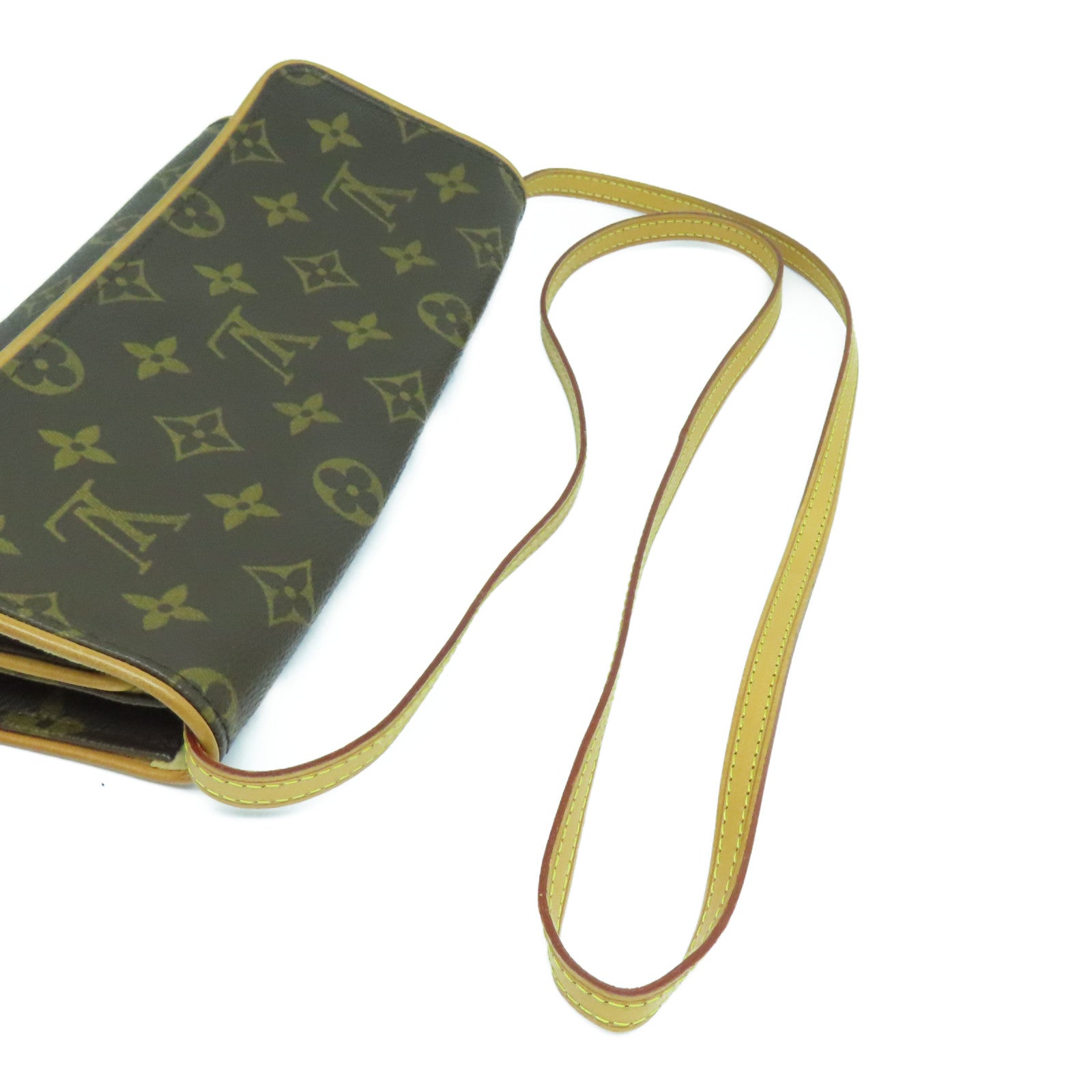 LOUIS VUITTON Monogram Pochette Twin GM金扣肩背袋啡色