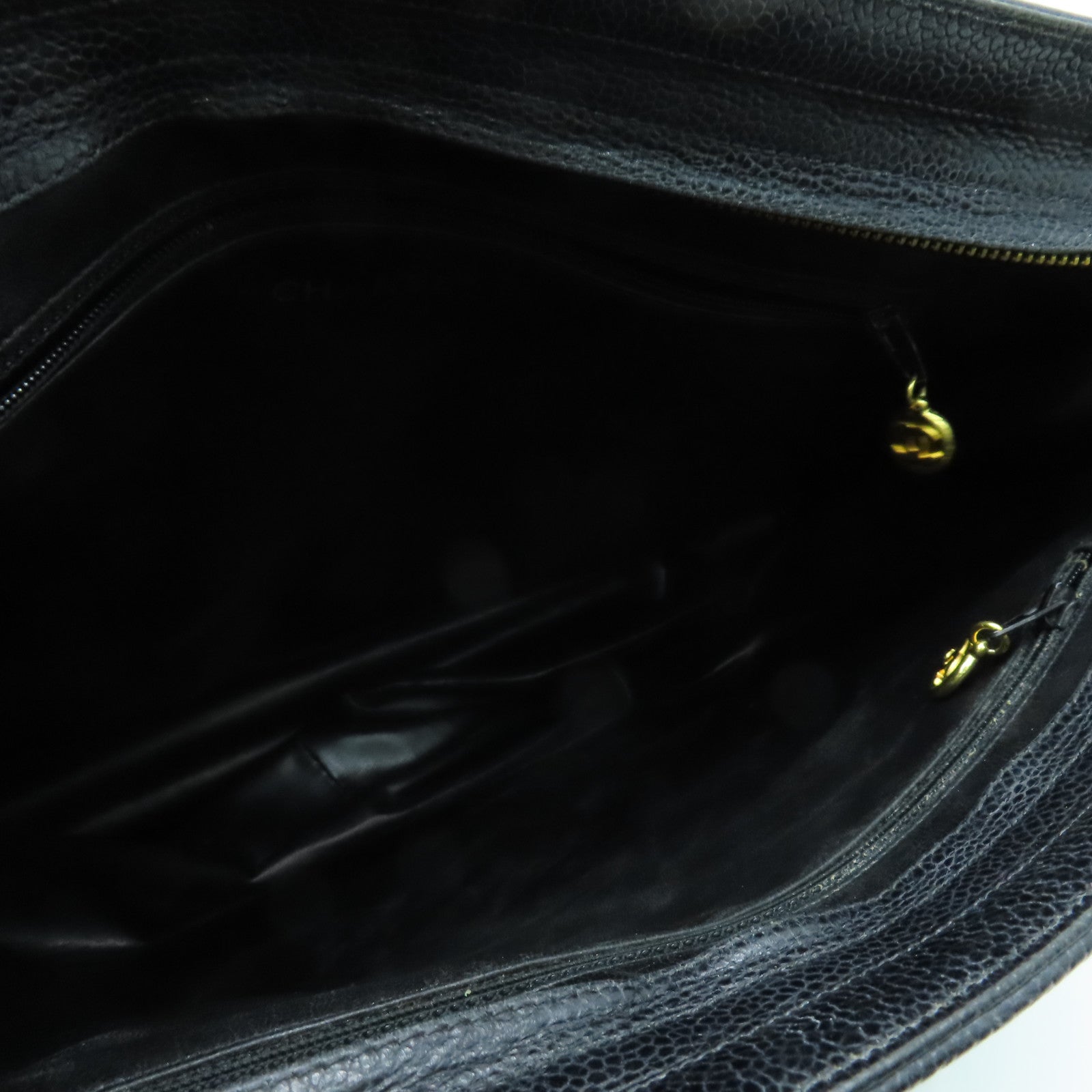 CHANEL cowhide leather Shoulder Bag gold buckle shoulder bag black