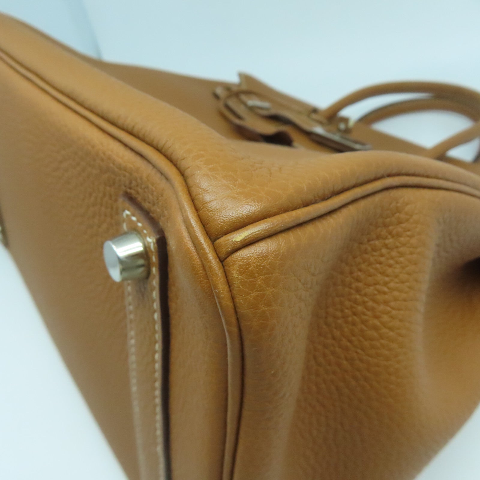 HERMES Togo皮革Haut a Courroies 32銀扣手挽袋啡色
