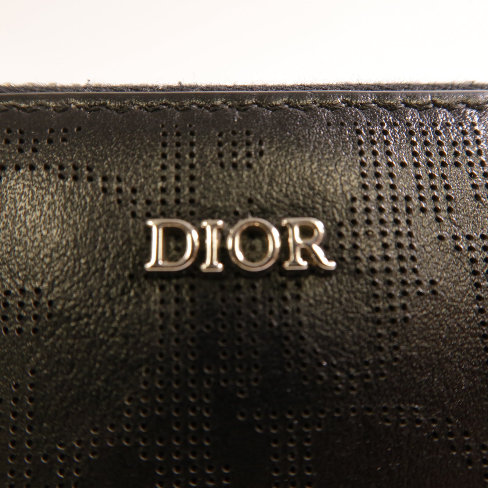 Dior 牛皮皮革Wallet Pouch With Strap銀扣肩背袋黑色