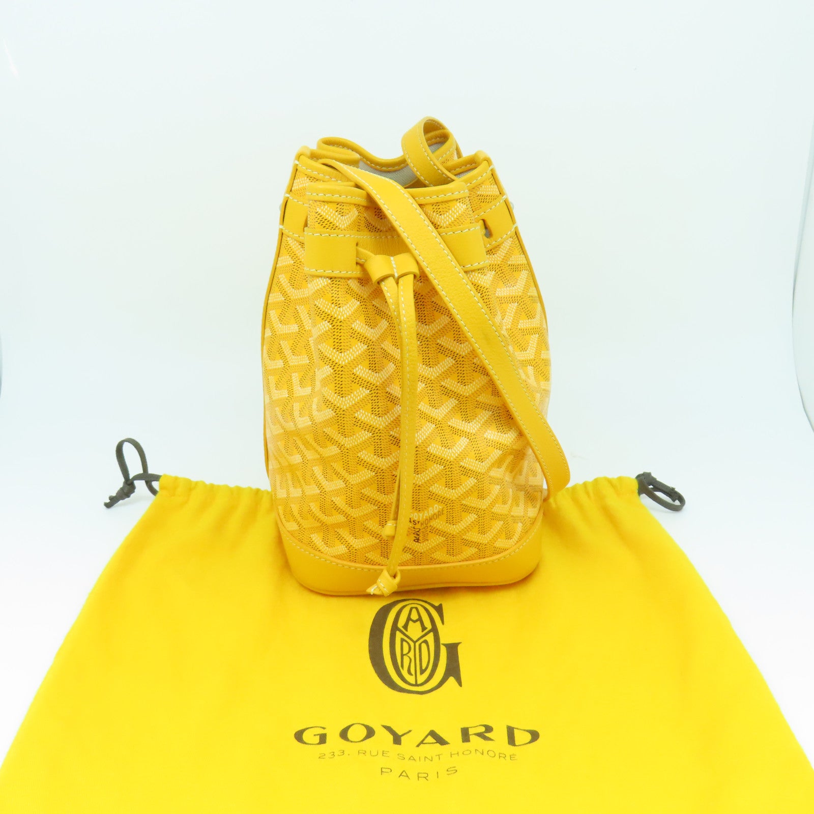 GOYARD 塗層帆布Petit Plot銀扣肩背袋黃色