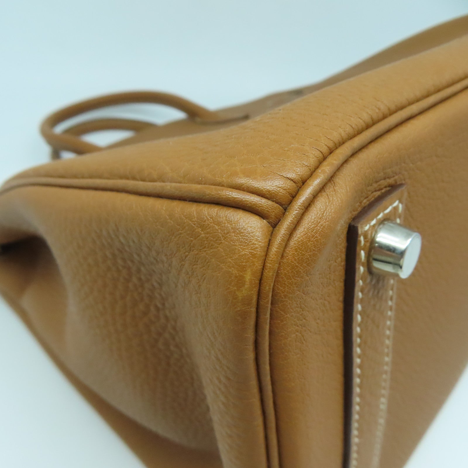 HERMES Togo皮革Haut a Courroies 32銀扣手挽袋啡色