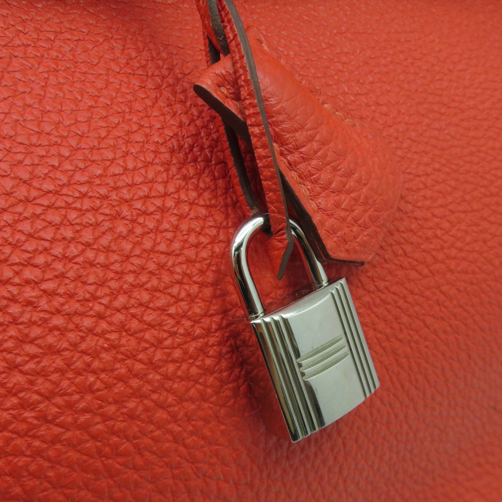 HERMES 【激減優惠】Togo皮革Birkin 35銀扣手挽袋紅色/Geranium