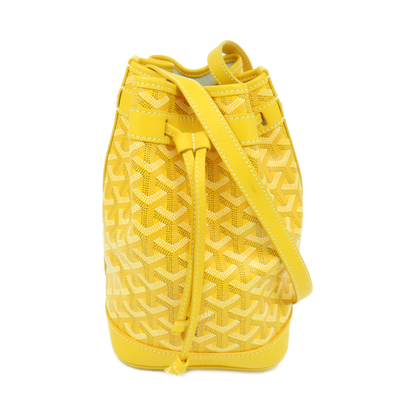 GOYARD 塗層帆布Petit Plot銀扣肩背袋黃色