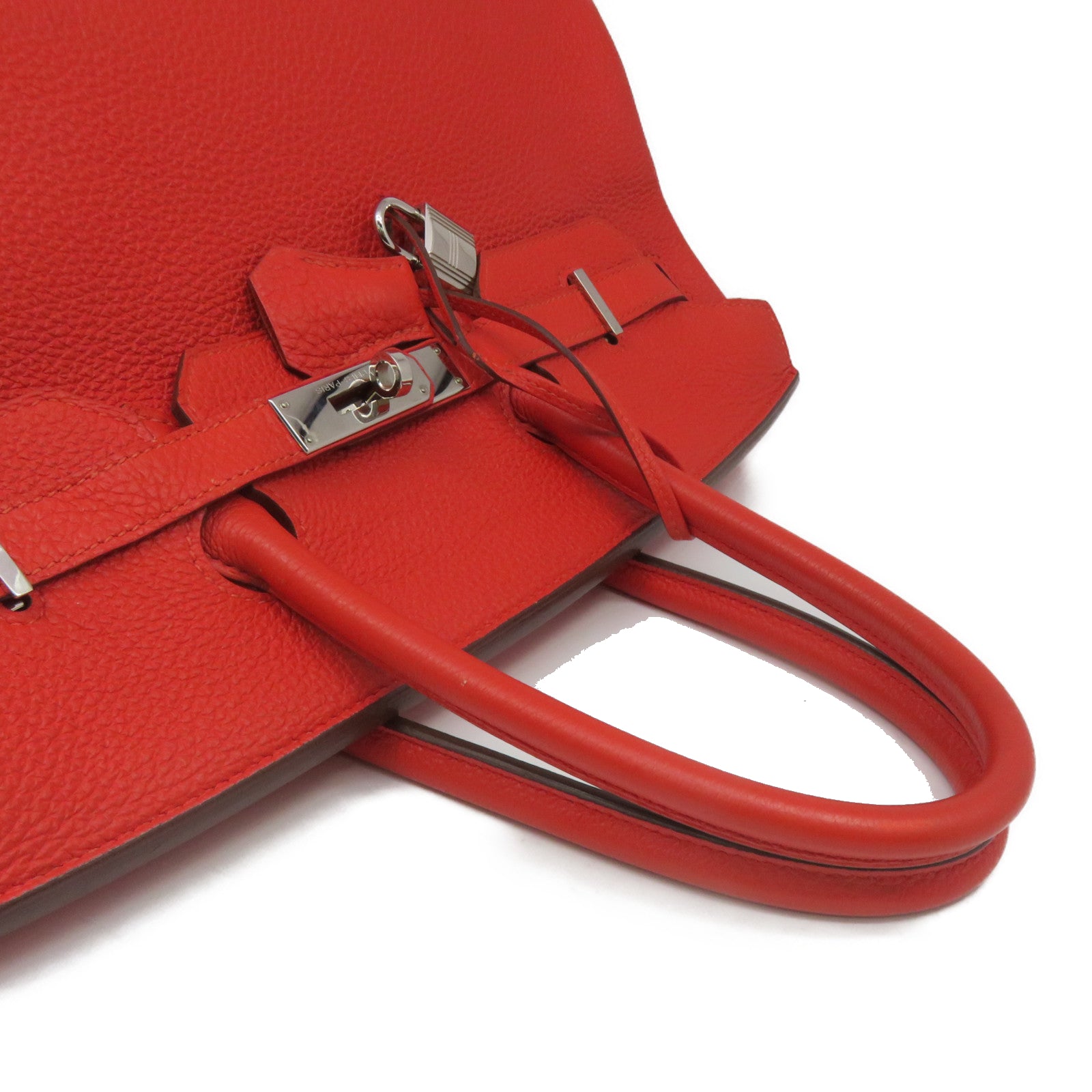 HERMES 【激減優惠】Togo皮革Birkin 35銀扣手挽袋紅色/Geranium