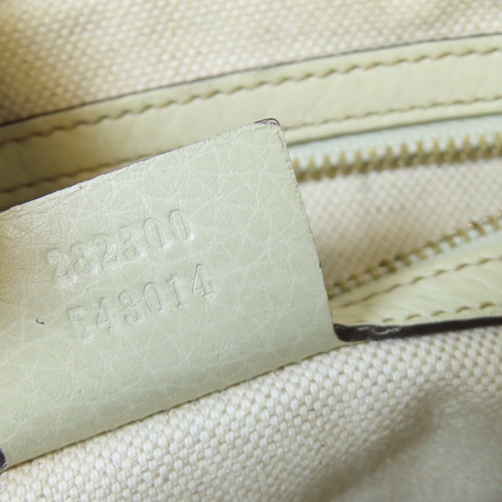 GUCCI 帆布/皮革2 Way Shoulder金扣手挽肩背兩用袋白色/啡色