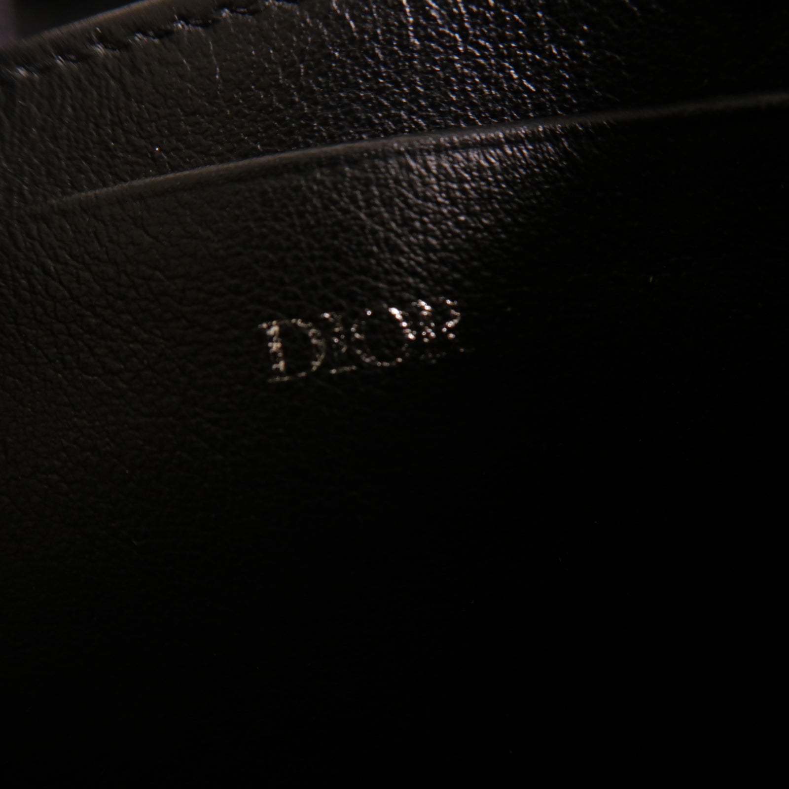 Dior 牛皮皮革Wallet Pouch With Strap銀扣肩背袋黑色