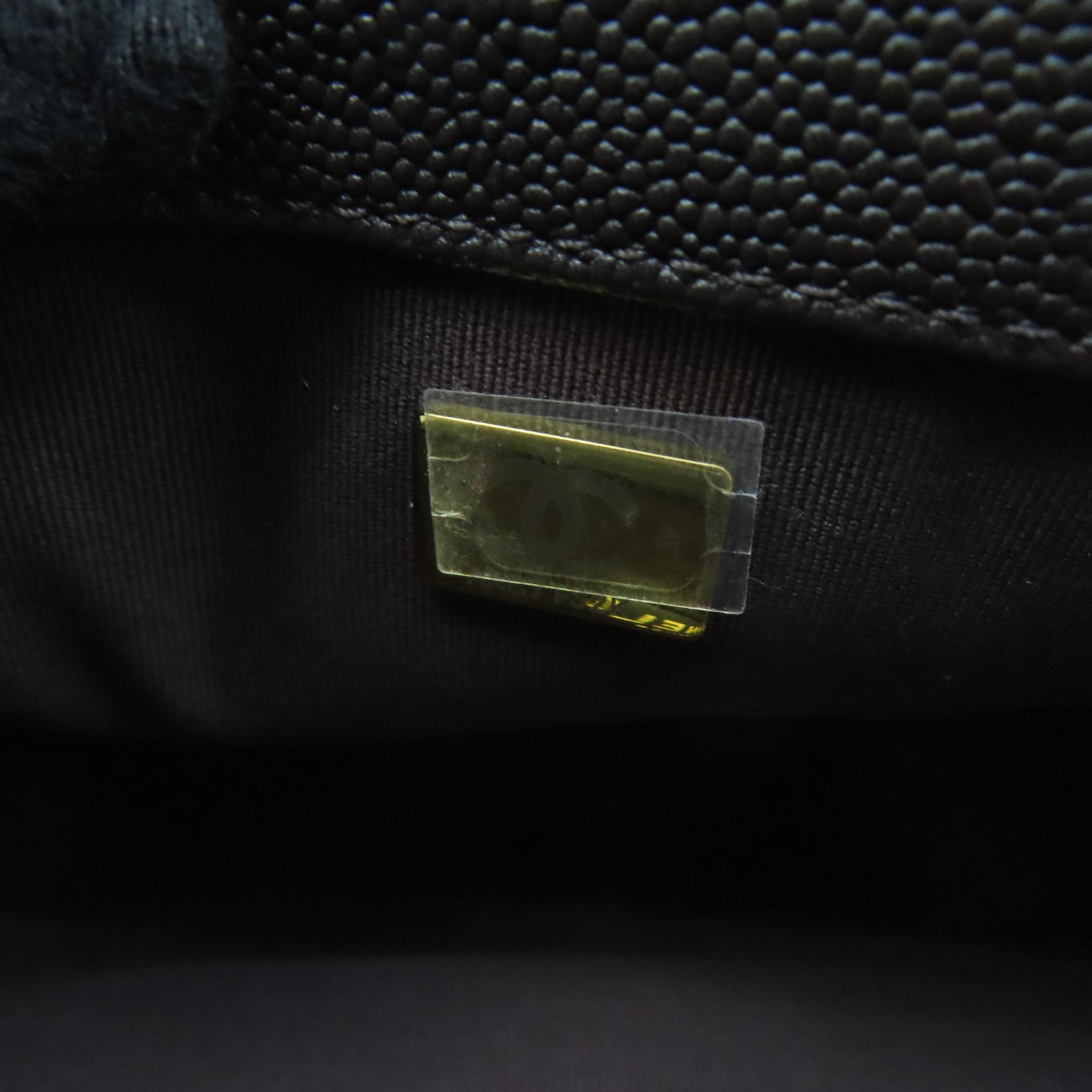 CHANEL 菱格Caviar皮革Boy 25金扣链带肩背袋啡色