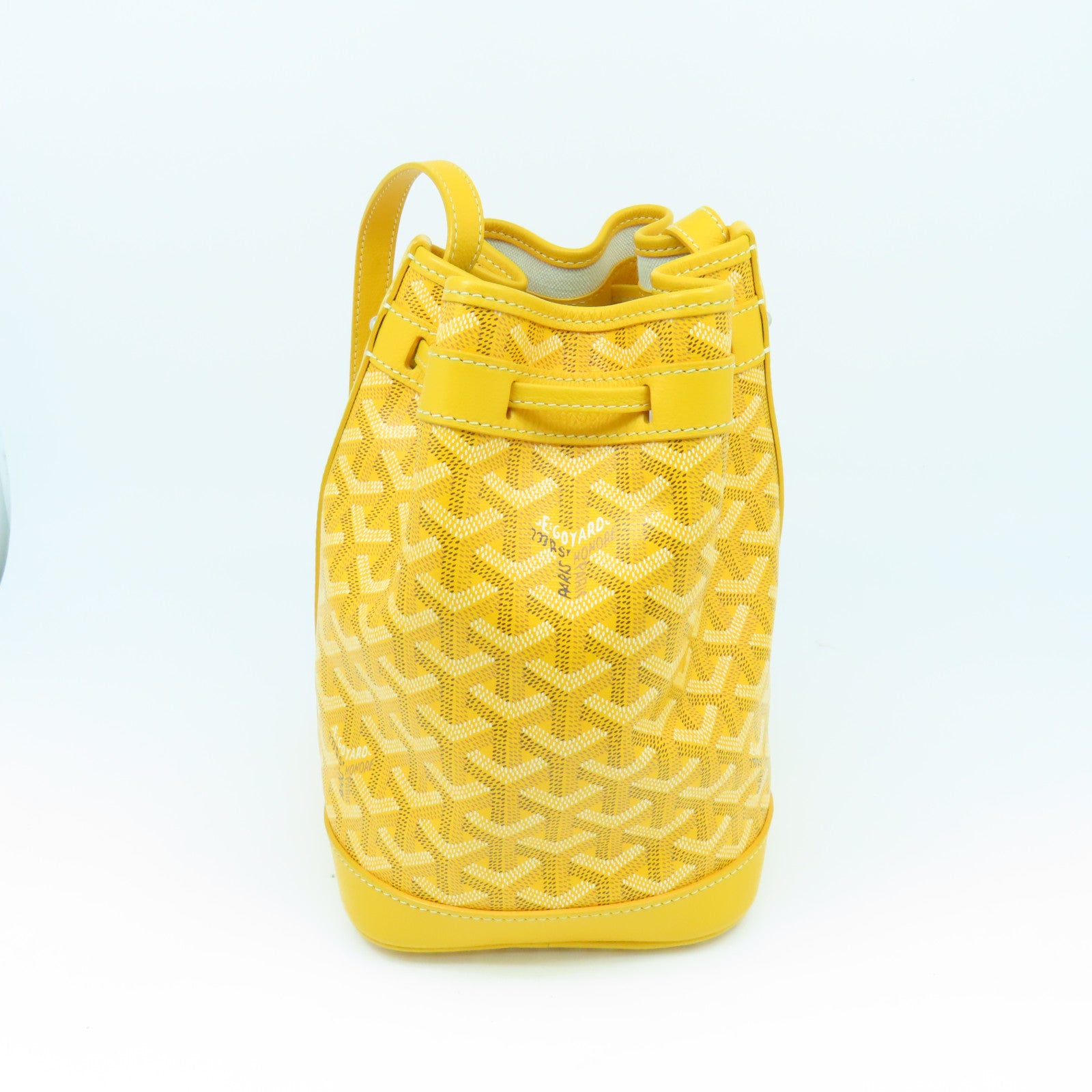 GOYARD 塗層帆布Petit Plot銀扣肩背袋黃色
