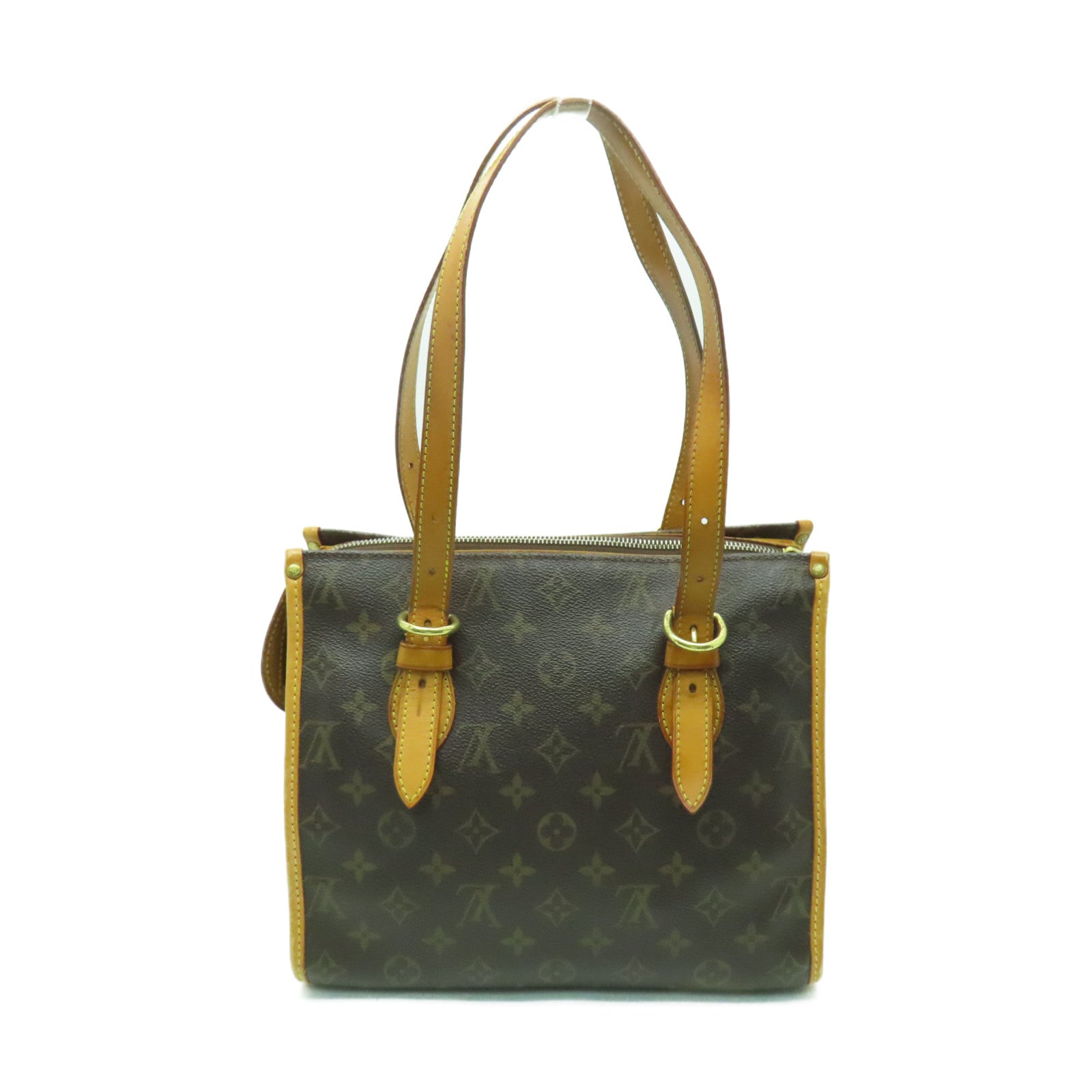 LOUIS VUITTON Monogram Popincourt金扣手挽袋棕色