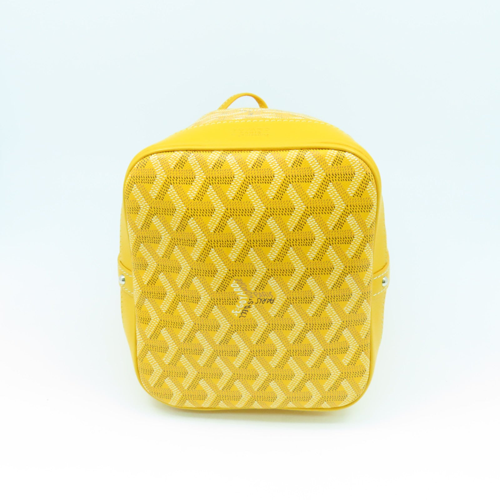 GOYARD 塗層帆布Petit Plot銀扣肩背袋黃色
