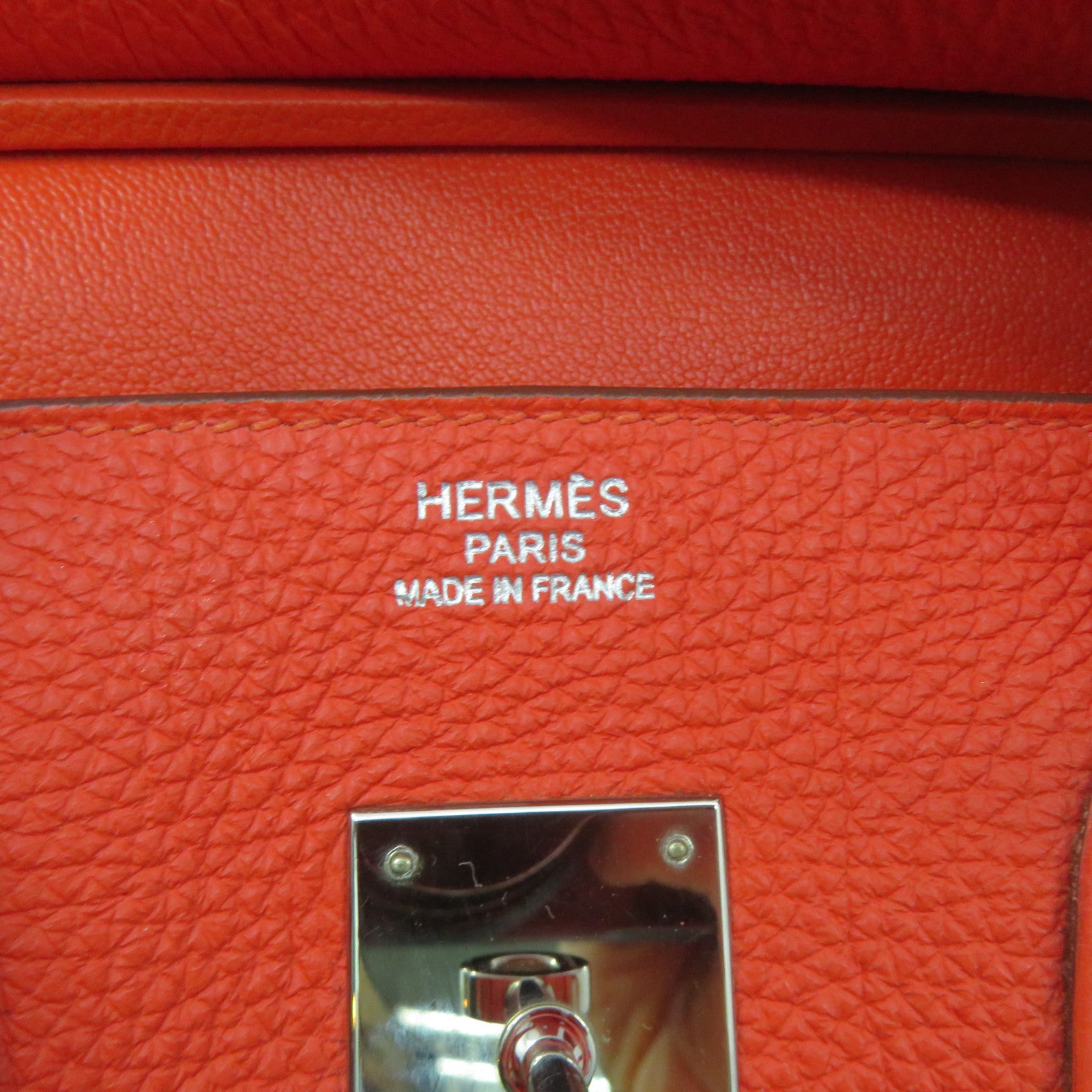 HERMES 【激減優惠】Togo皮革Birkin 35銀扣手挽袋紅色/Geranium