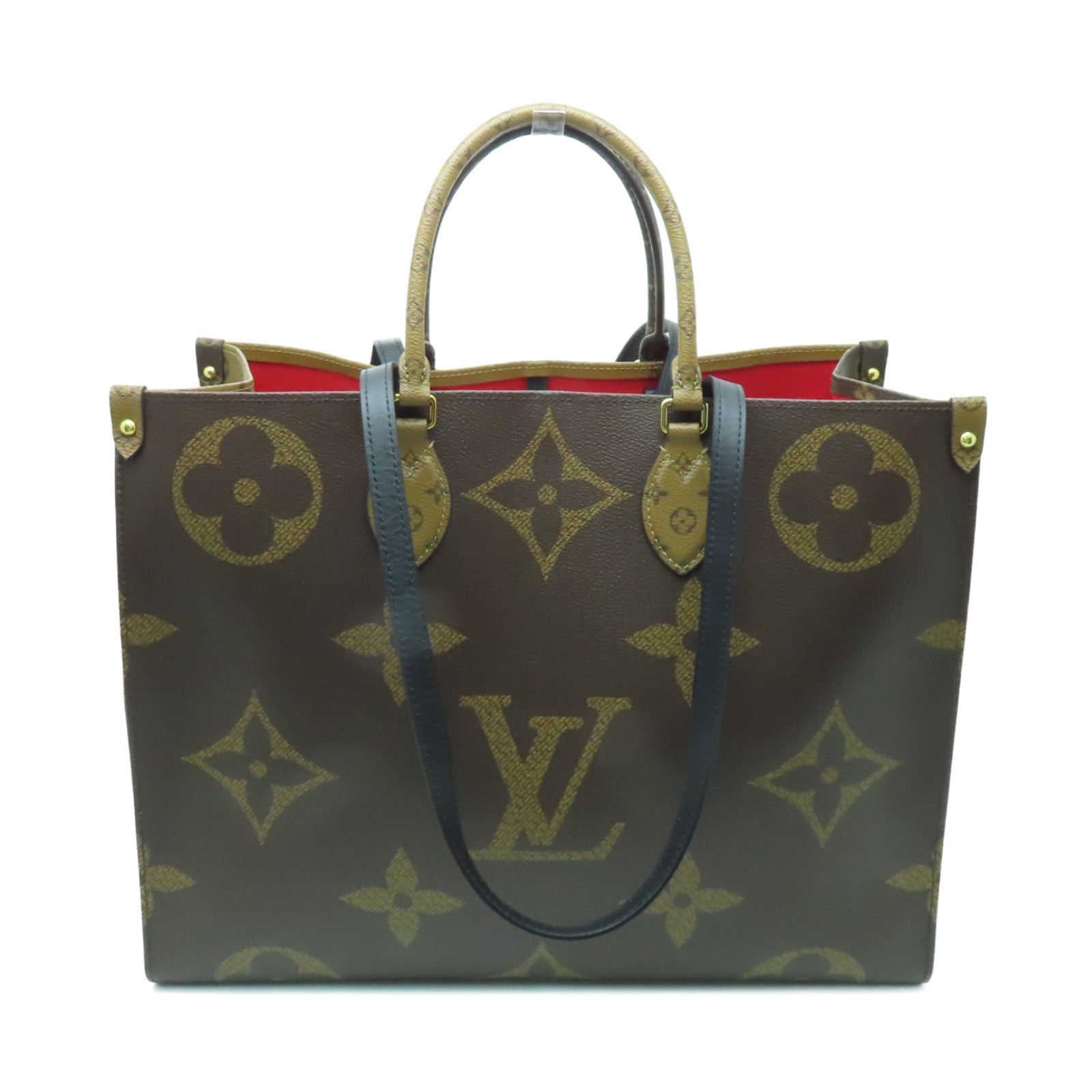 LOUIS VUITTON 【激減優惠】Monogram Reverse On The Go GM金扣肩背袋棕色