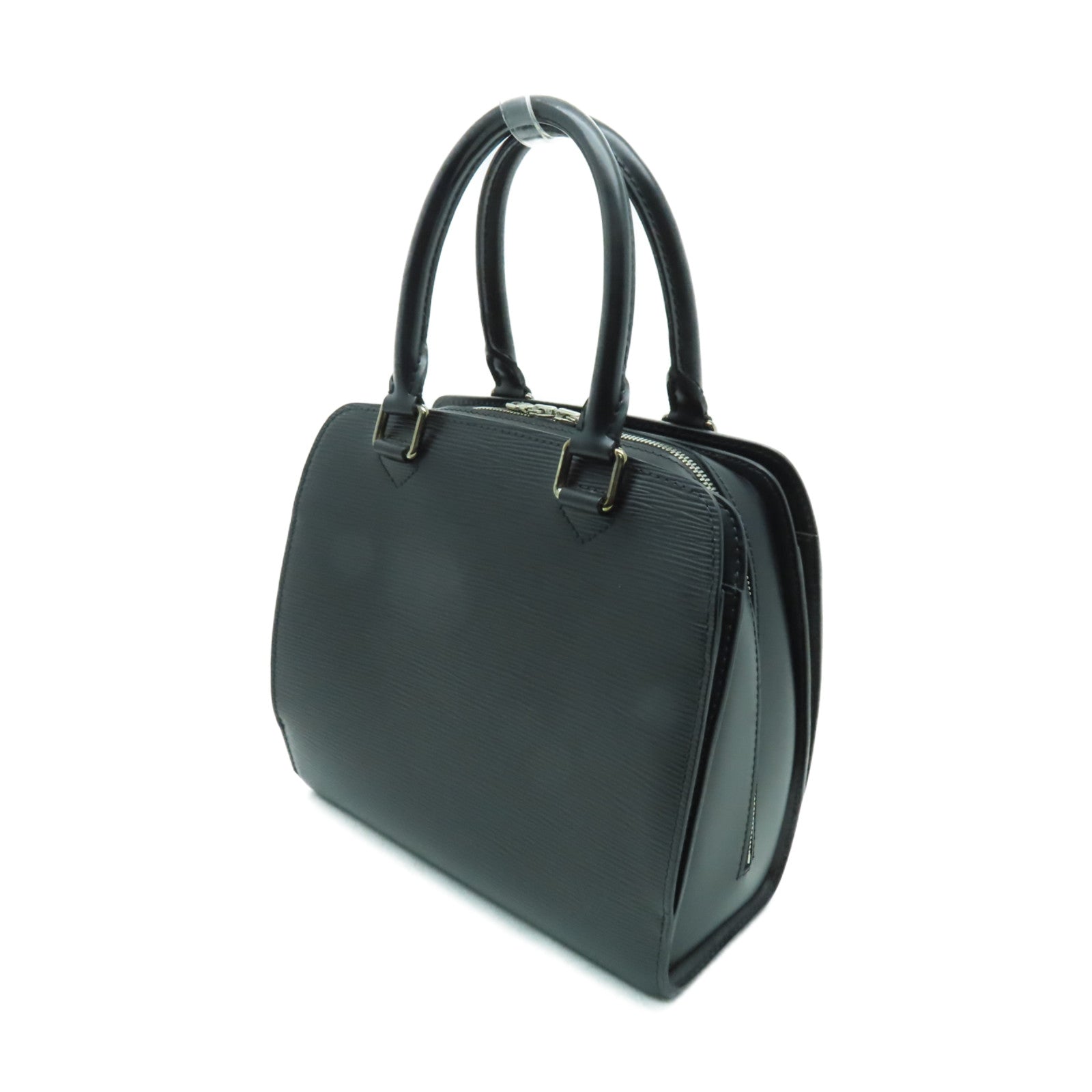 LOUIS VUITTON Epi Pont-Neuf銀扣手挽袋黑色