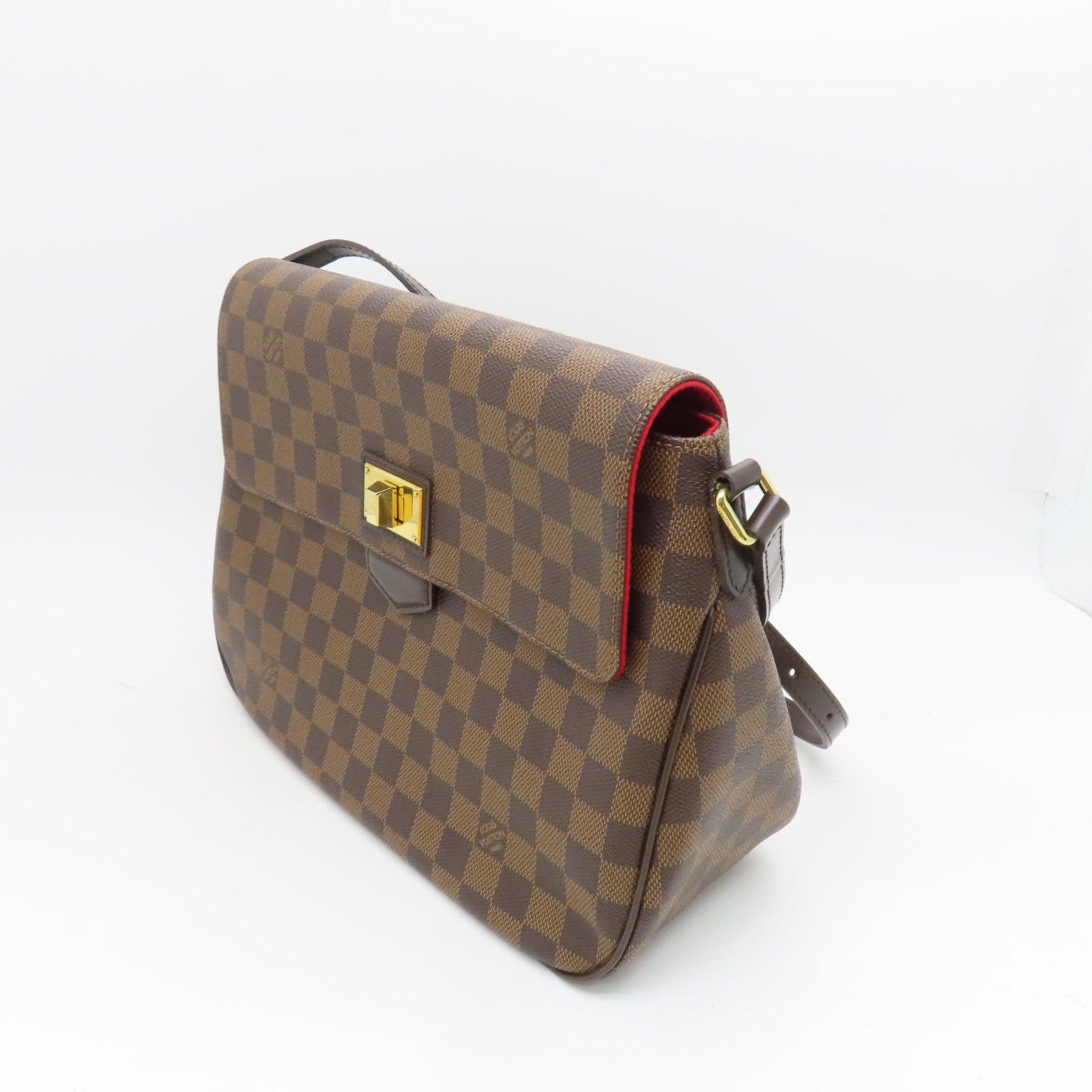 LOUIS VUITTON Damier Besace Rosebery Gold Buckle Shoulder Bag Brown