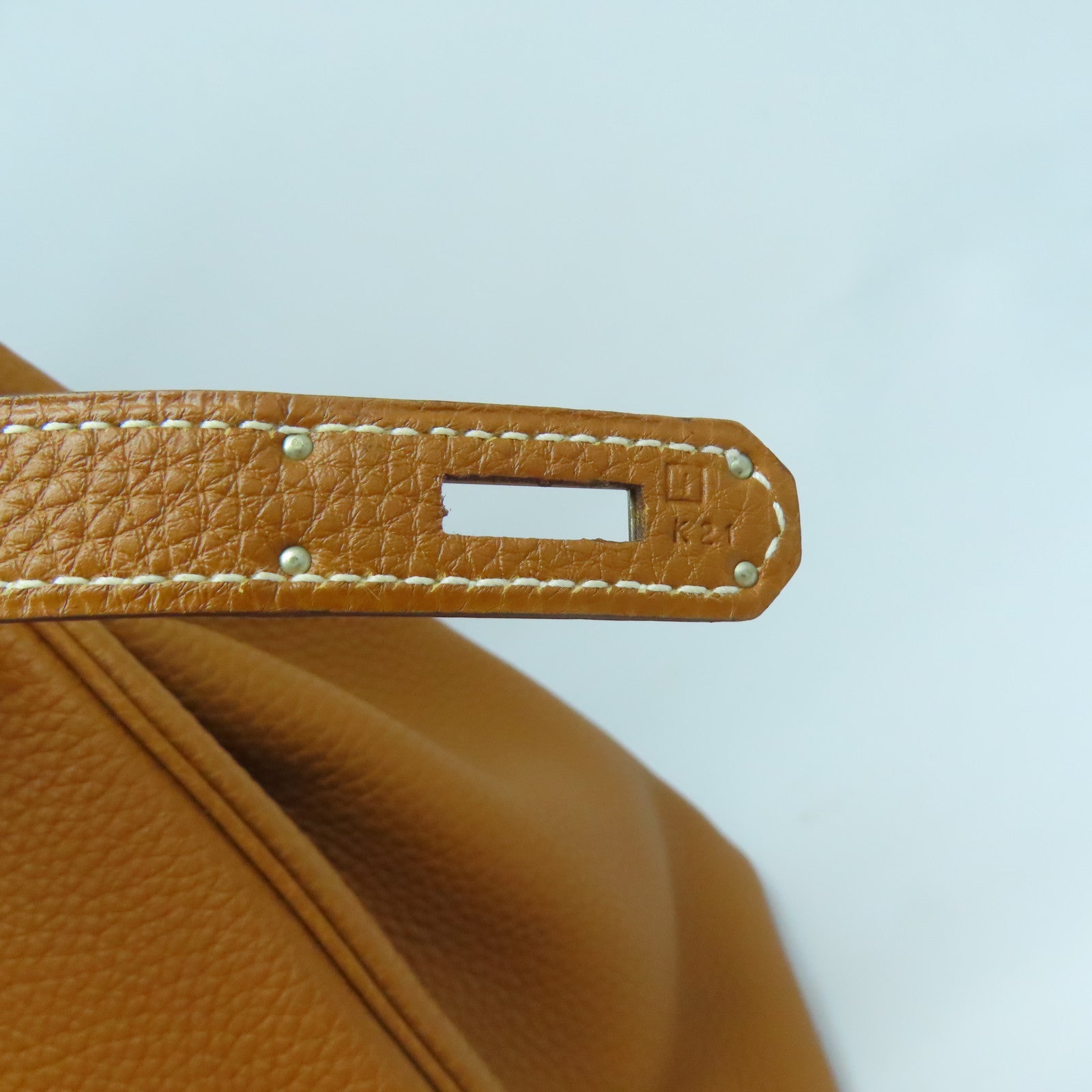 HERMES Togo皮革Haut a Courroies 32銀扣手挽袋啡色