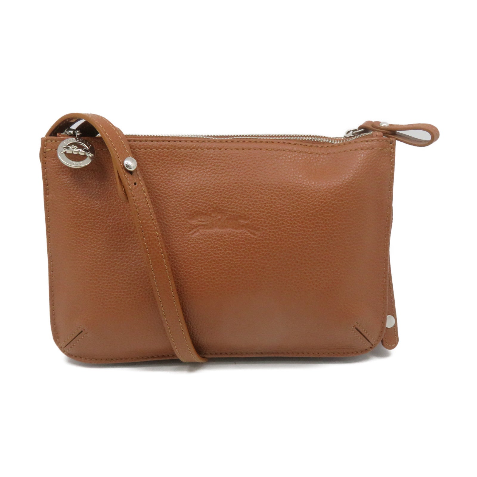 Longchamp 牛皮皮革Shoulder Bag肩背袋啡色