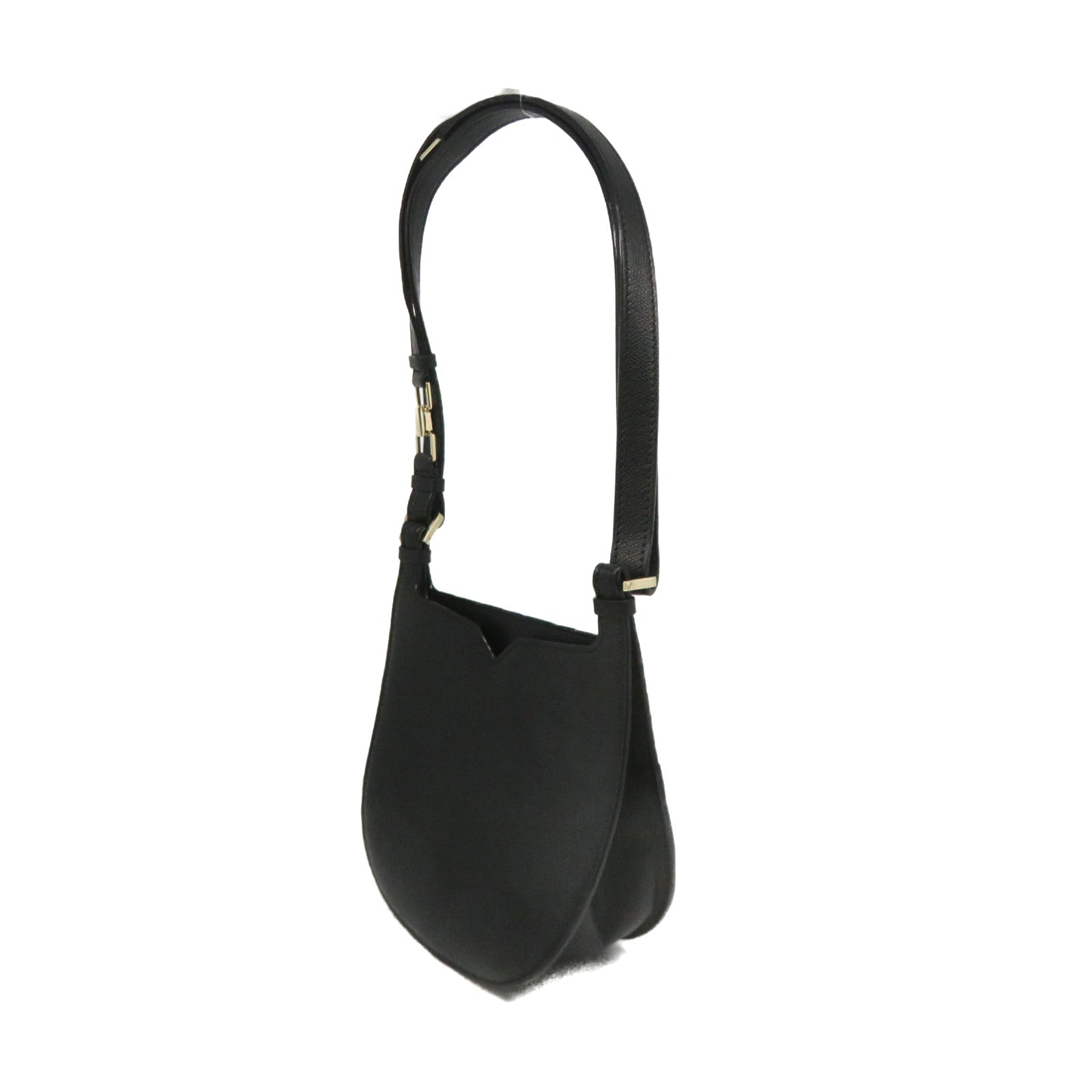 SELECTION Calfskin Leather Valextra Hobo Weekend Mini Bag Black