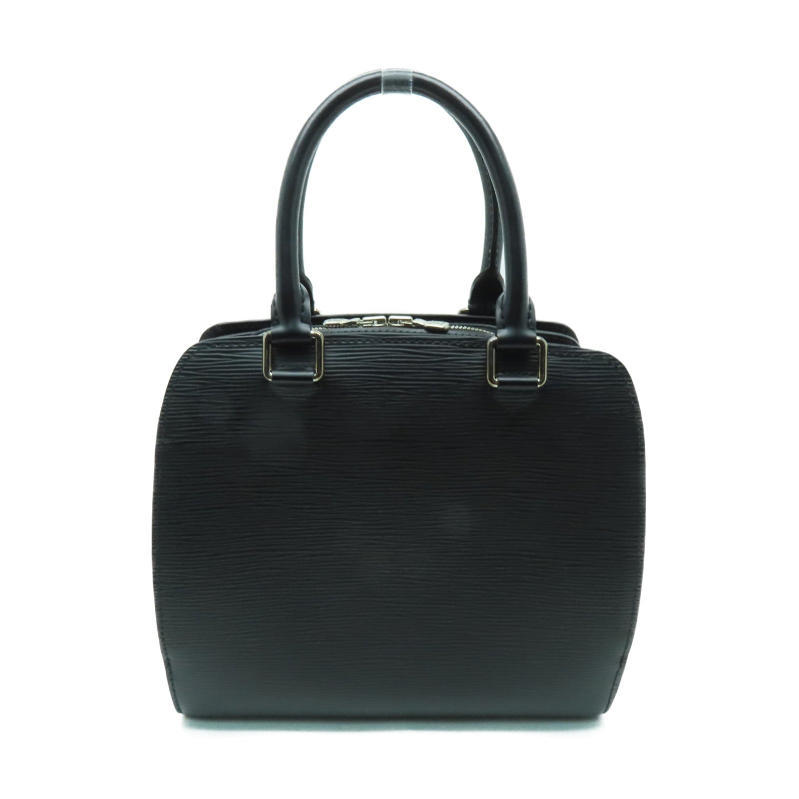 LOUIS VUITTON Epi Pont-Neuf銀扣手挽袋黑色